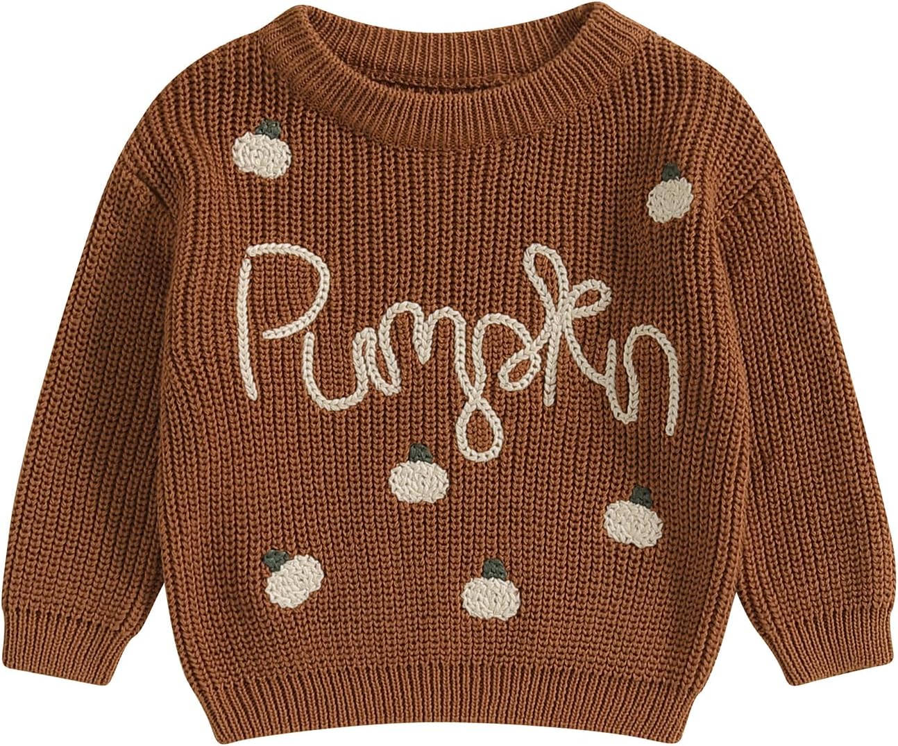 Yassiglia Baby Halloween Strickpullover Kleinkinder Kürbis/Geist Sweatshirt Langarm Rundhals Gestrickter Pullover Neugeborenes Baby My First Halloween Outfit