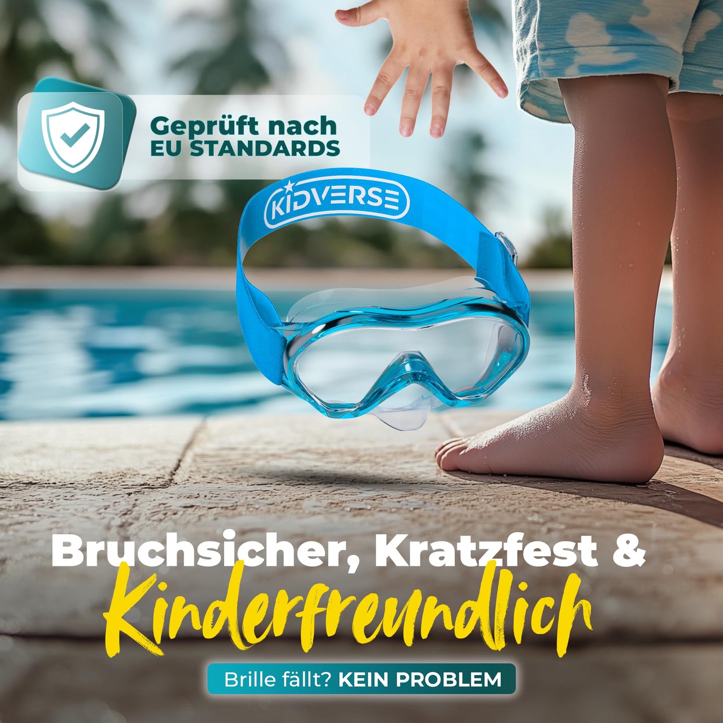KIDVERSE Schnorchelset Kinder - Taucherbrille mit Schnorchel - Panorama Taucherbrille mit Nase - Kindertaucherbrille Alternative Schnorchelmaske