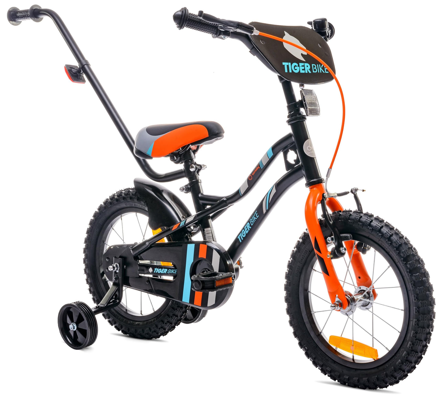 sun baby Jungenfahrrad Kinderfahrrad 14 und 16 Zoll Jungen Tiger Tracker Bike Leicht Stützräder mit Schubstange ab 2-6 Jahre BMX Fahrrad Kinder - Meloni2
