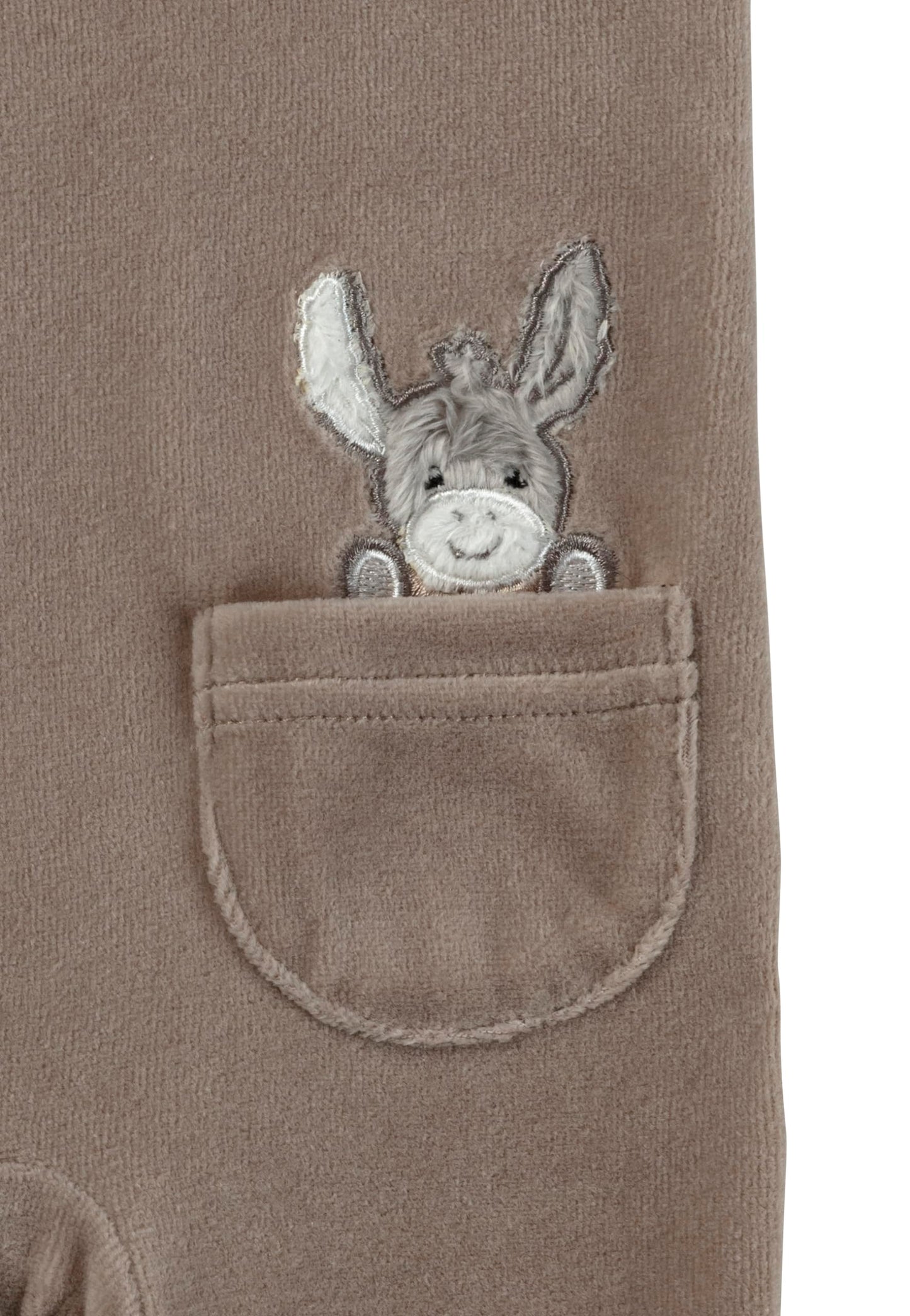Sterntaler Romper Set Emmi - Baby Rompers made of Velour with Donkey Emmi Appliqué - with Long Sleeve Shirt - Snap Fasteners in the Crotch - Comfortable Unisex Two-Piece from Birth