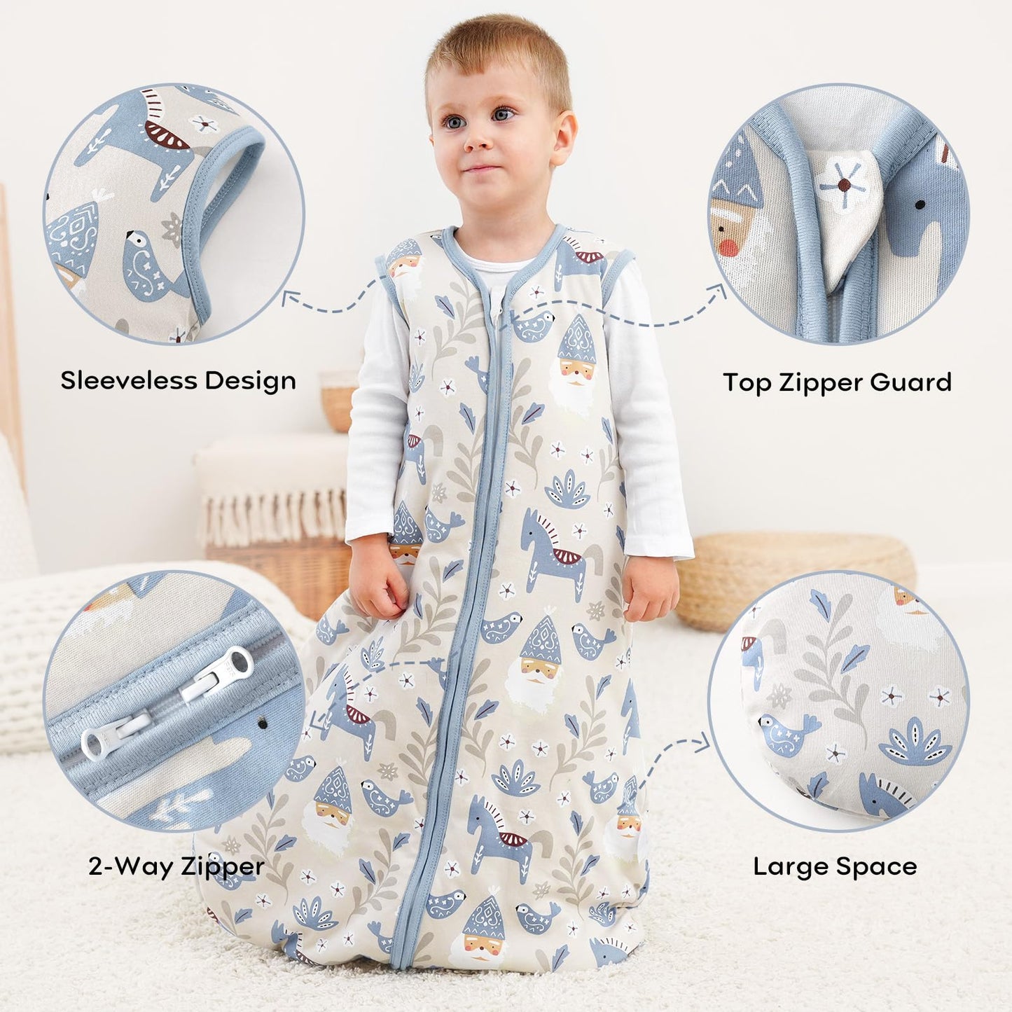 Looxii Baby Sleeping Bag Winter Cotton Winter Sleeping Bag 2.5 TOG Sleeping Bags Warm Baby Sleeping Bag Newborn for Autumn Winter Pink Rabbit 12-18 Months