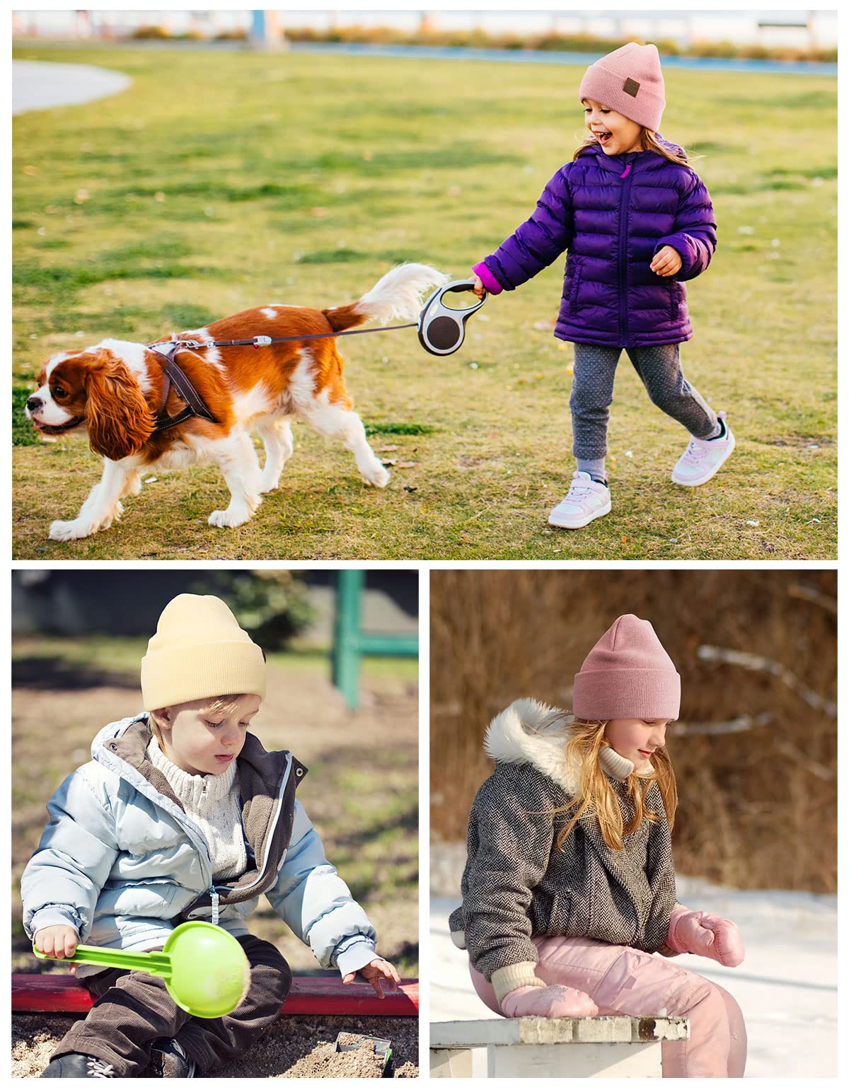 Wmcaps Mütze Kinder Jungen, Warme Weiche Wintermützen für Mädchen Kleinkind Baby, Doppellagige Strickmütze Kinder