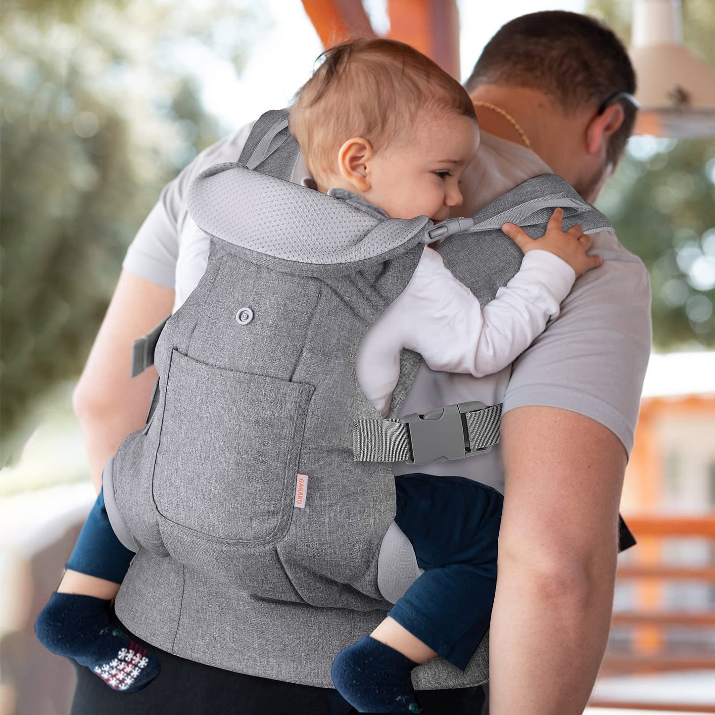 GAGAKU Babytrage für Babys Kleinkinder 0-36 Monate, Einfach zu Tragen Gesicht in Gesicht nach Vorne und Hinten Tragen für Kinder - Grau
