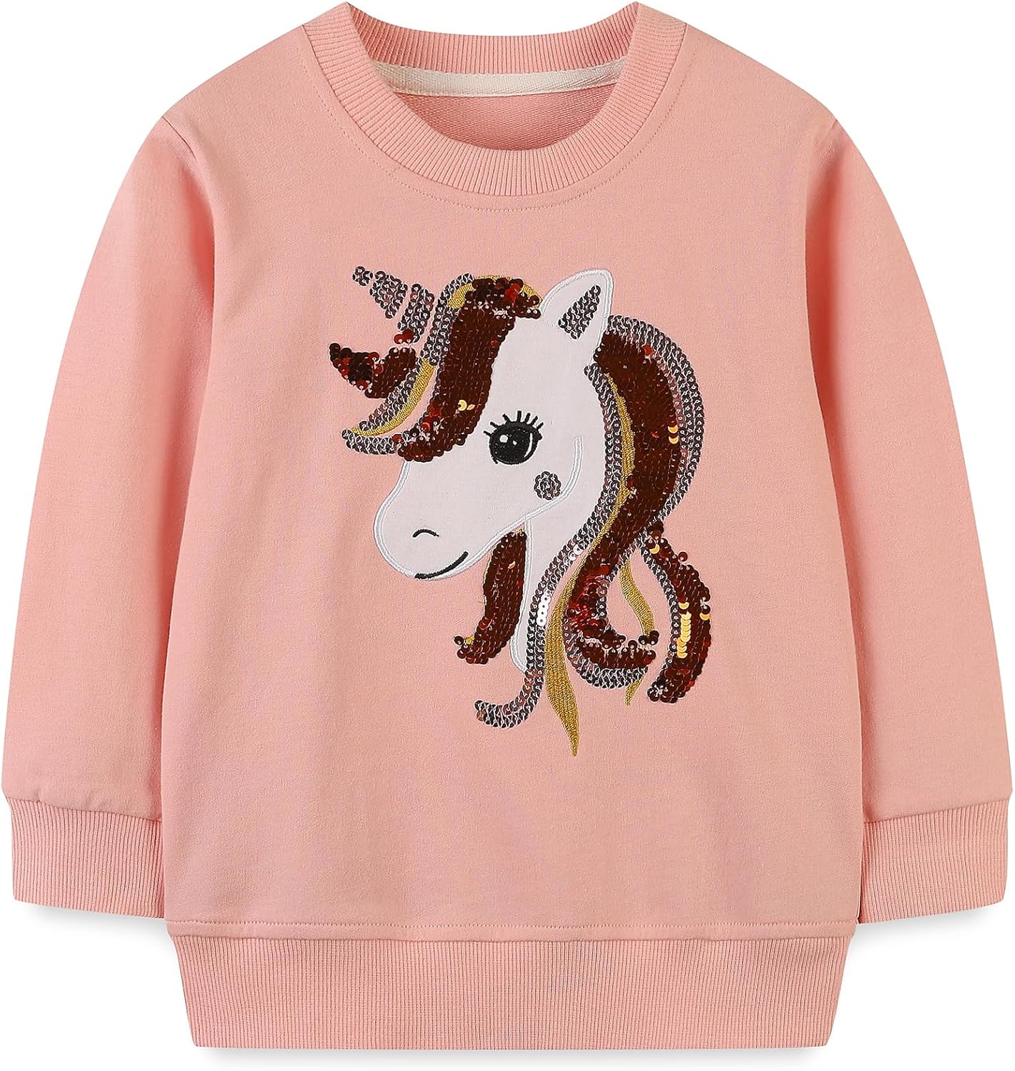 Mädchen Sweatshirt für Kinder Süß Cartoon Pullover Baumwolle Top Langarm T-Shirt Größe 1-12 Jahre