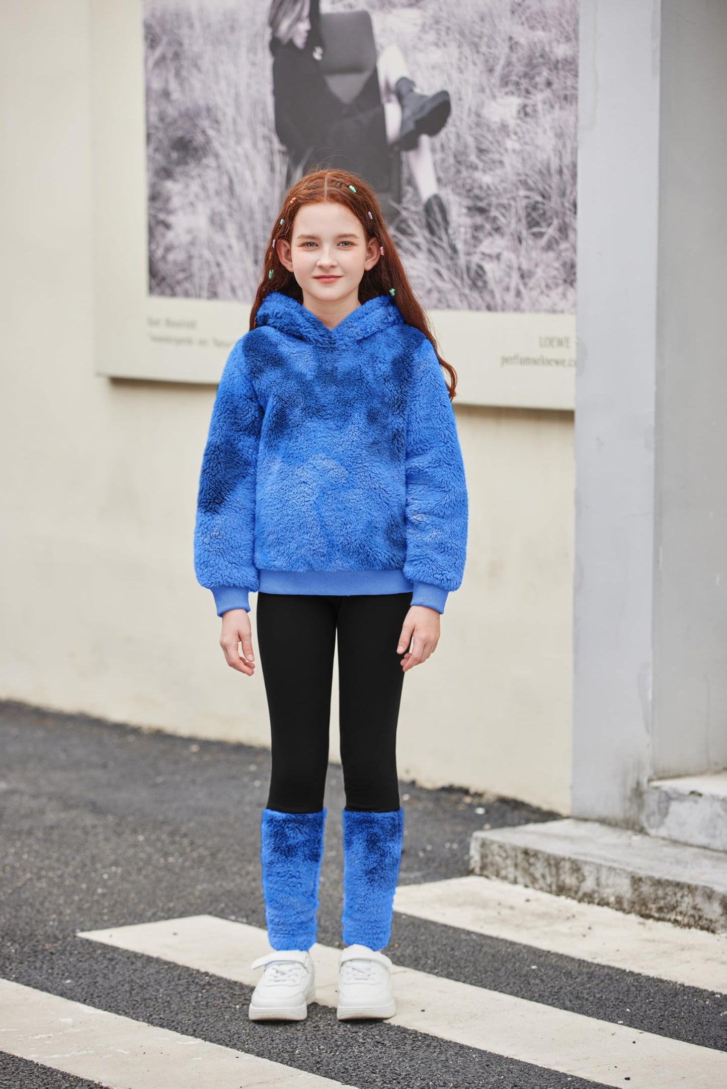 Arshiner Girls' Clothing Sets Winter Children's Hoodie with Leggings Set Warm Cuddly Padded Clothing Two Piece Outfits for Girls 5-14 Years