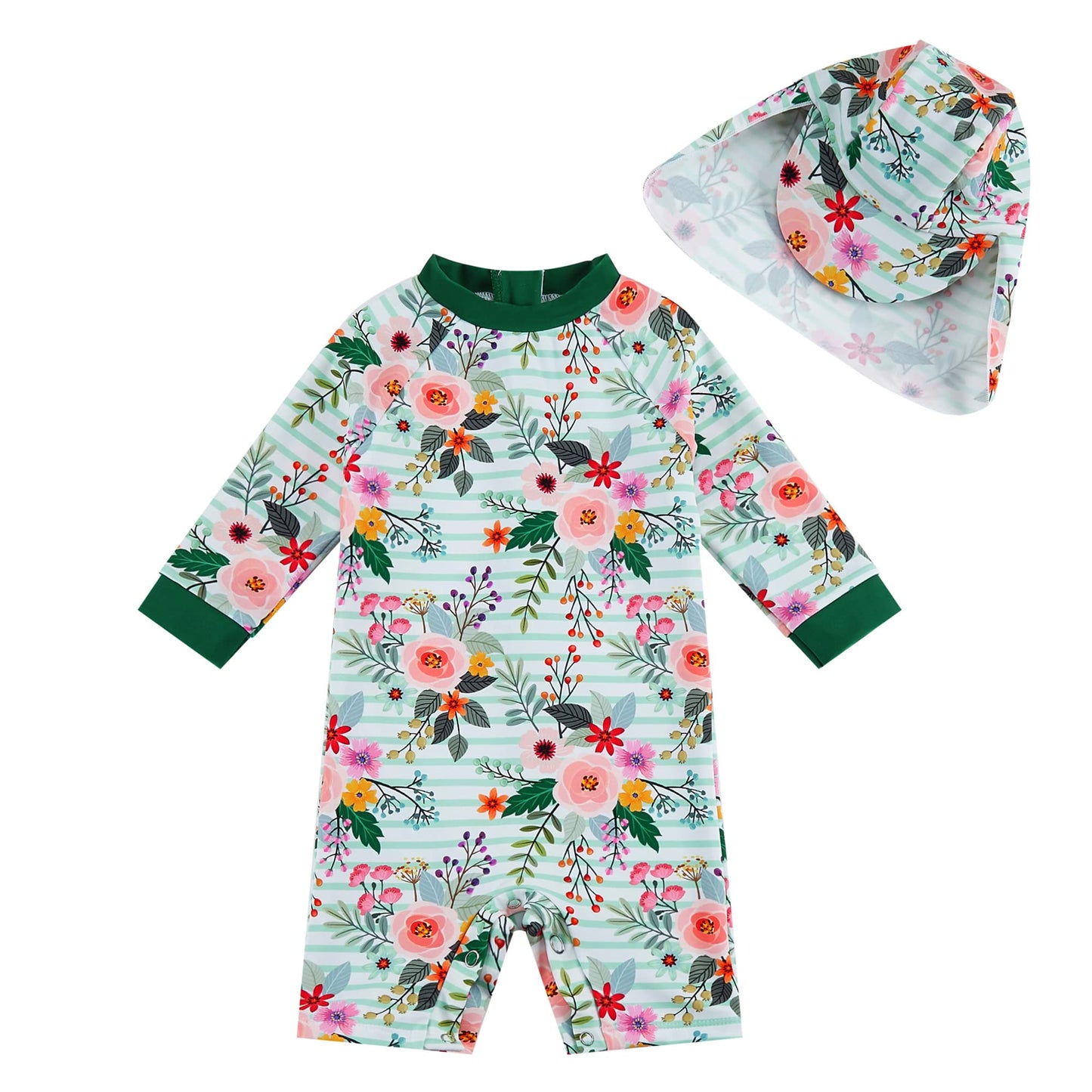 upandfast Baby Swimsuit with Buttons UV Protection Swimwear for Baby Girls