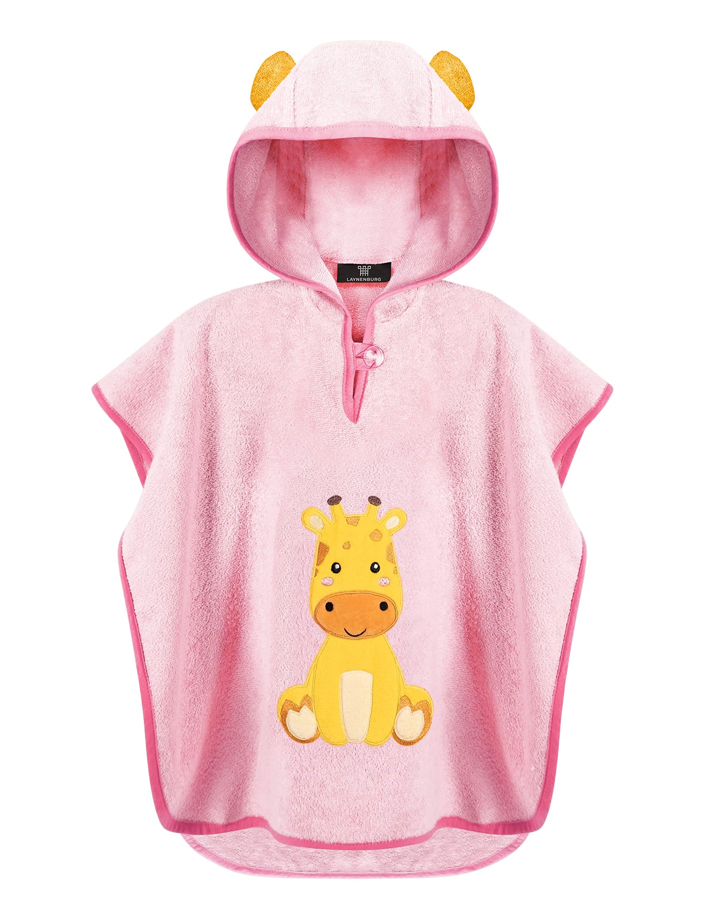 LAYNENBURG Premium Badeponcho Kinder mit Kapuze - 100% Baumwolle - OEKO TEX - Baby Jungen Mädchen Handtuch Poncho Frottee