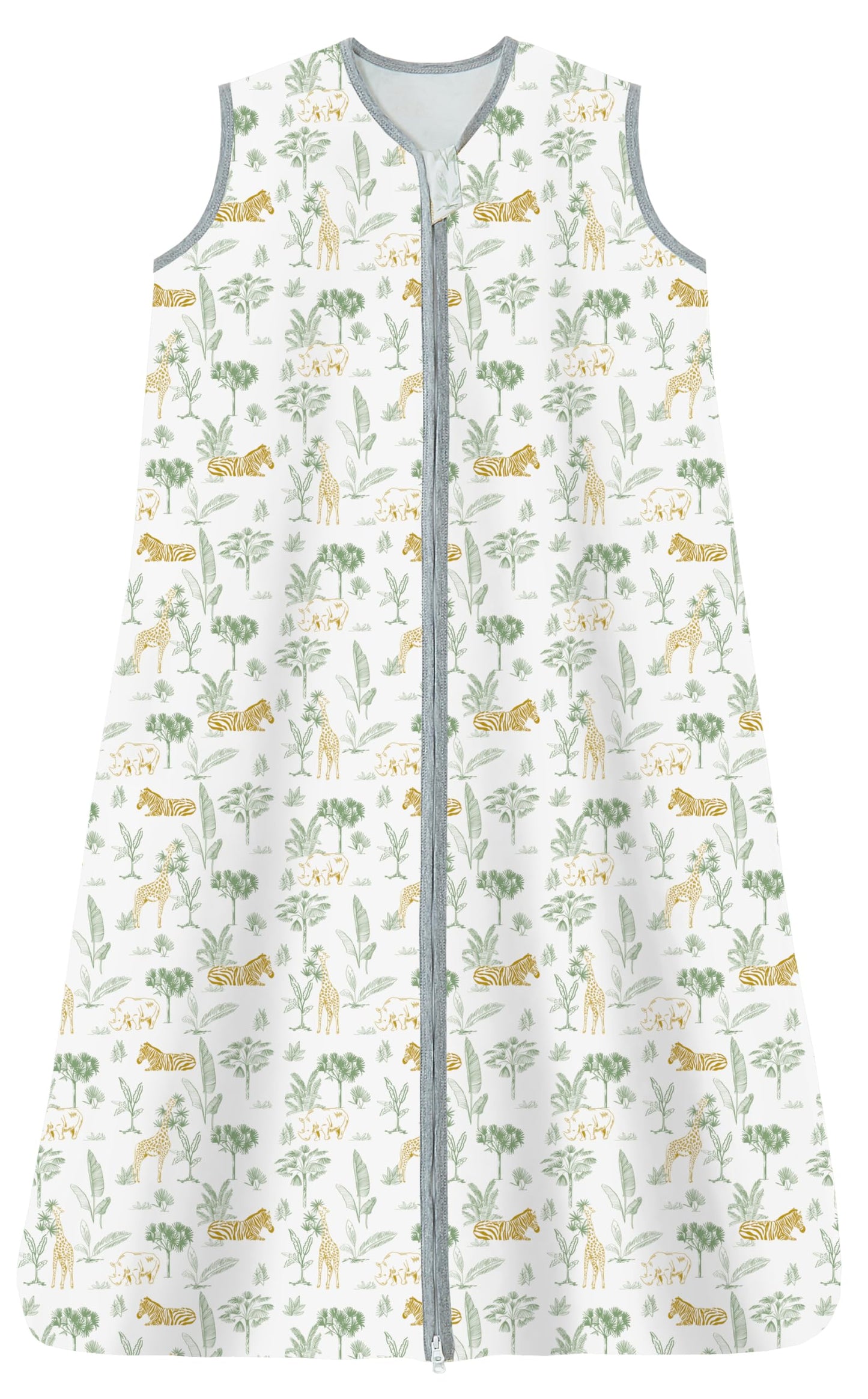 Chilsuessy Children's Sleeping Bag 1.5 Tog Pack of 2 Baby Sleeping Bag Made of 100% Cotton, Baby All-Year Sleeping Bag Pyjamas for Boys and Girls, 1.5 Tog/Elephant Lion + Green, 110 cm / Baby Height
