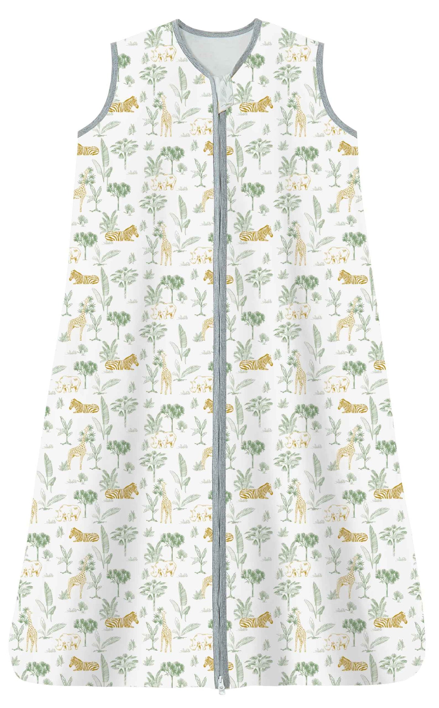 Chilsuessy Children's Sleeping Bag 1.5 Tog Pack of 2 Baby Sleeping Bag Made of 100% Cotton, Baby All-Year Sleeping Bag Pyjamas for Boys and Girls, 1.5 Tog/Elephant Lion + Green, 110 cm / Baby Height