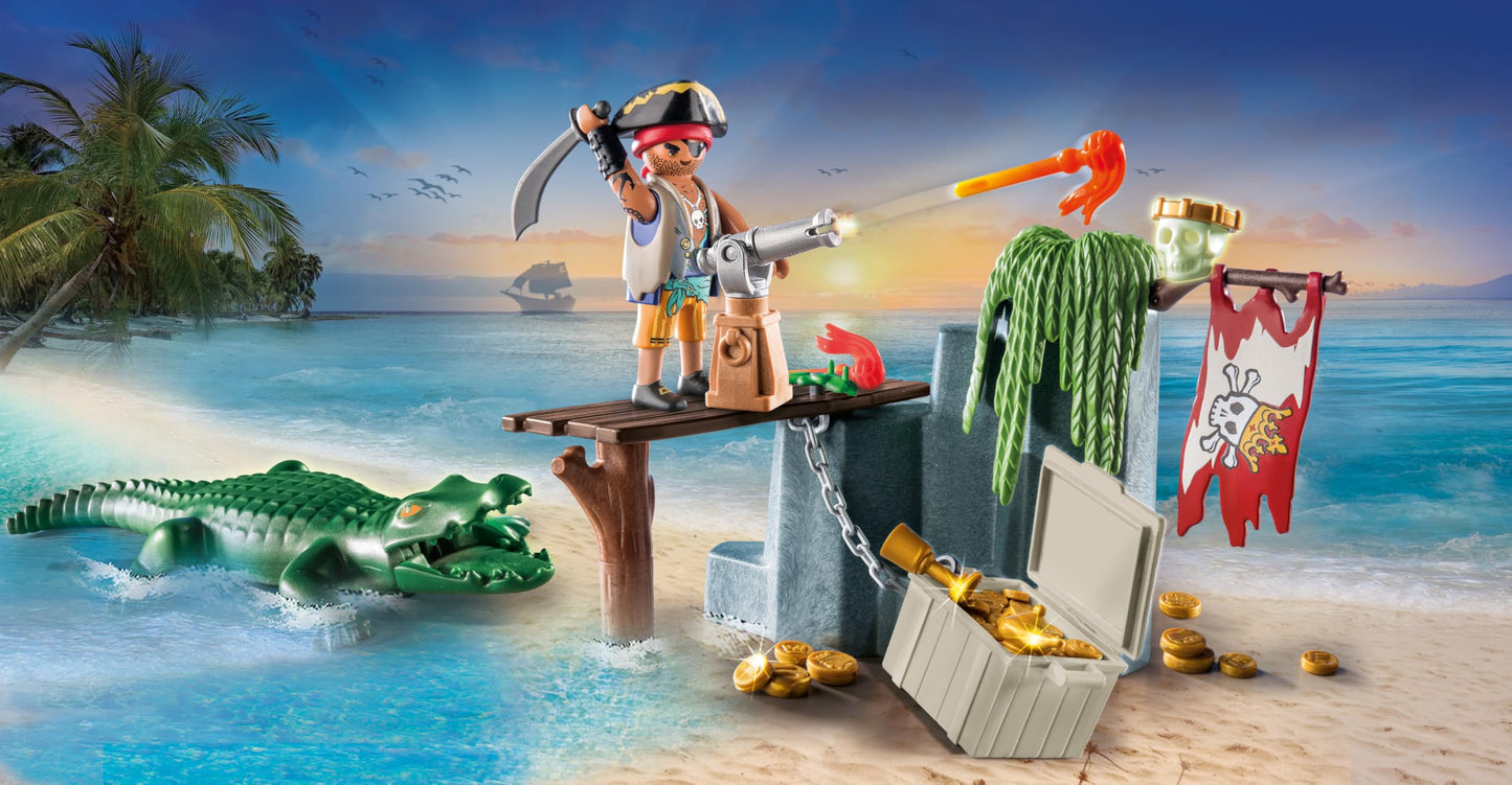 PLAYMOBIL | Pirates | Gefahr durch Riesenhai | Piratenspielzeug | Spielzeugfiguren | Spielzeug für Kinder ab 4 Jahren | 71793