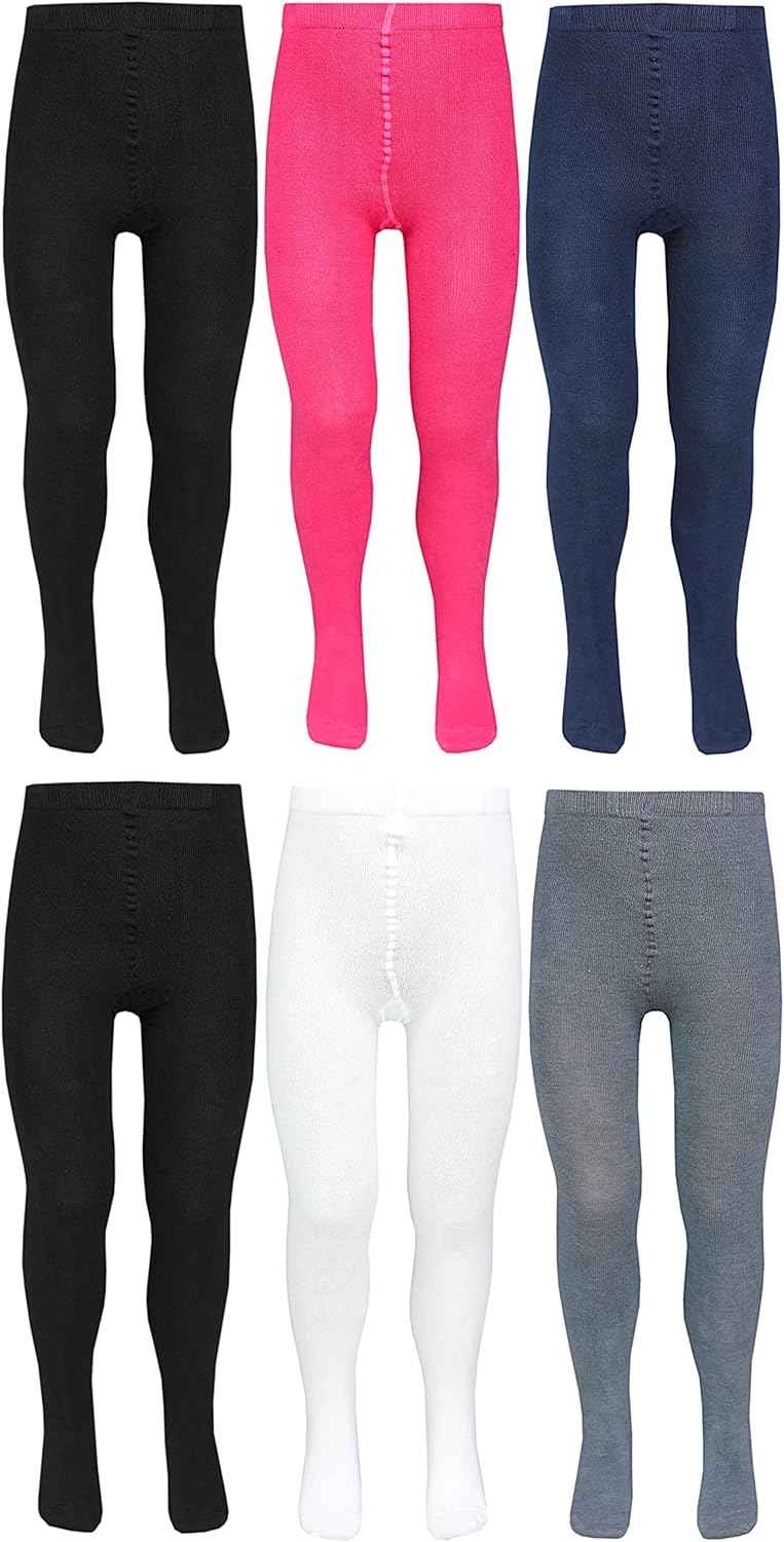 TupTam, Girls' Knitted Tights, Colourful Pattern, Pack of 6