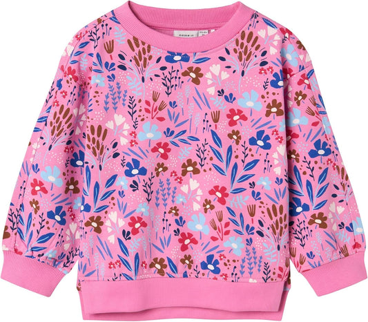 NAME IT Girls' Nmfnirana LS Loose Sweat Pb Sweatshirt