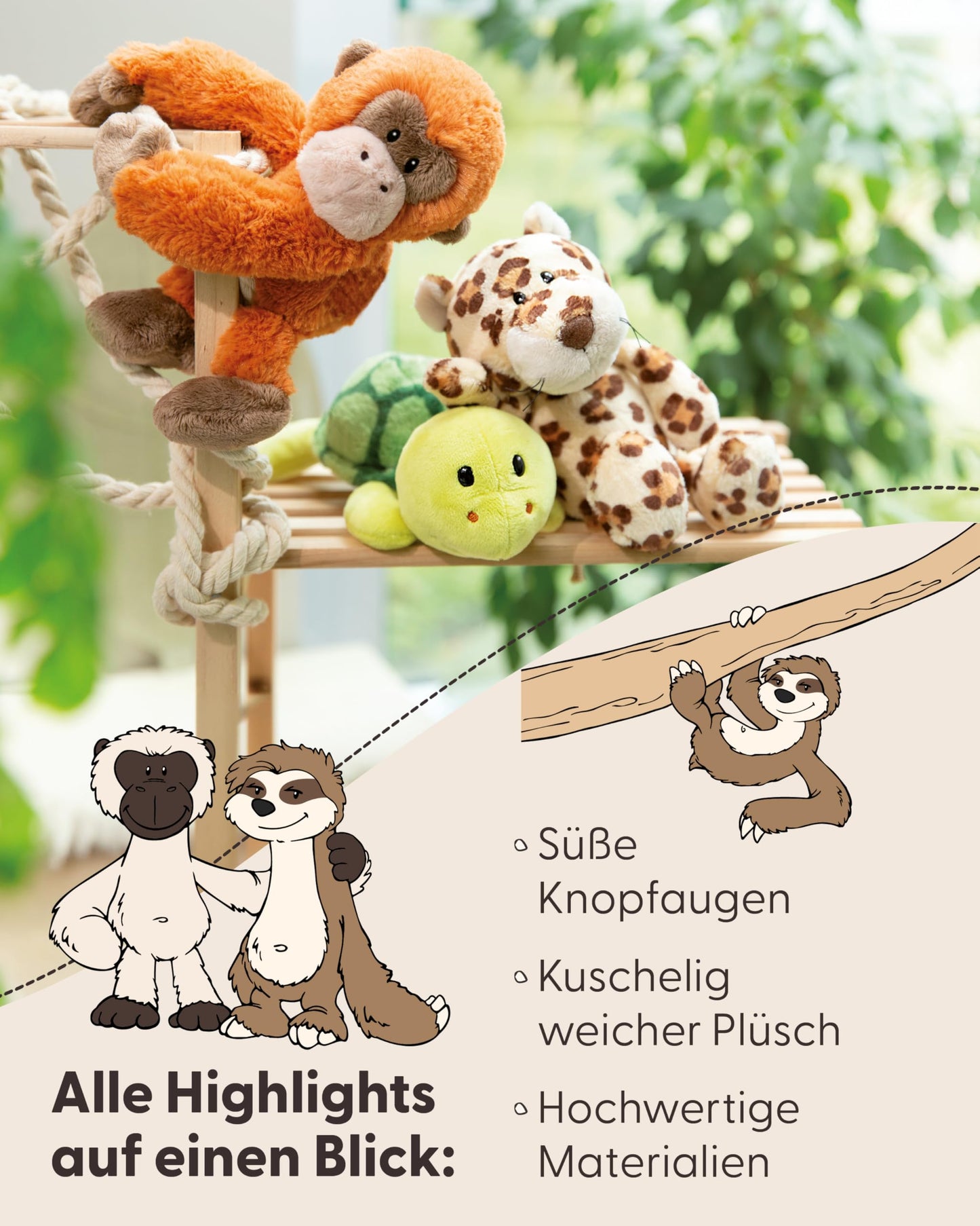 NICI Kuscheltier Giraffe 20cm Zoo Friends
