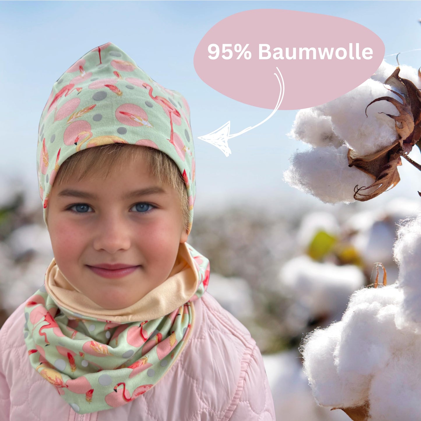 Heckbo 360° Reflector Children's Hat & Loop Scarf Set, Many Designs, 2–8 Years, 95% Cotton, Soft & Easy-Care Stretch Material, for Boys, Girls, Beanie for Spring, Summer, Autumn, Winter