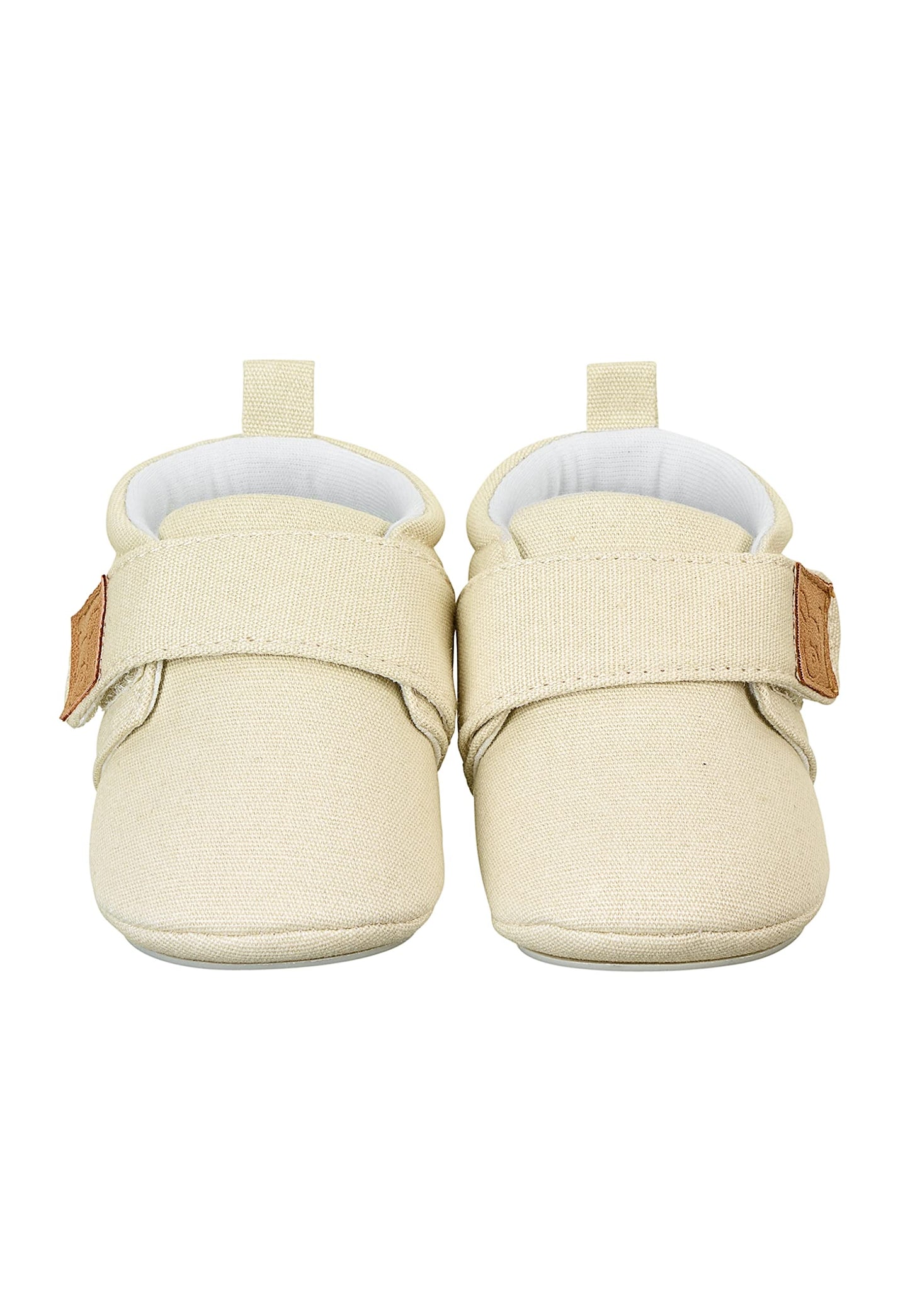 Sterntaler Krabbelschuhe uni - Baby Schuhe aus Canvas mit Klettverschluss - Baby und Kleinkind Hausschuh - aufgenähte Sternen Sohle rutschfest - Unisex Sneaker mit Jersey Futter - steingrün