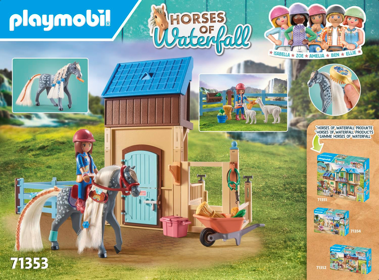 PLAYMOBIL Horses of Waterfall 71351 Waterfall Ranch, magisches Wasserfall-Paradies für Pferdefreunde, nachhaltiges Spielzeug für Kinder ab 5 Jahren