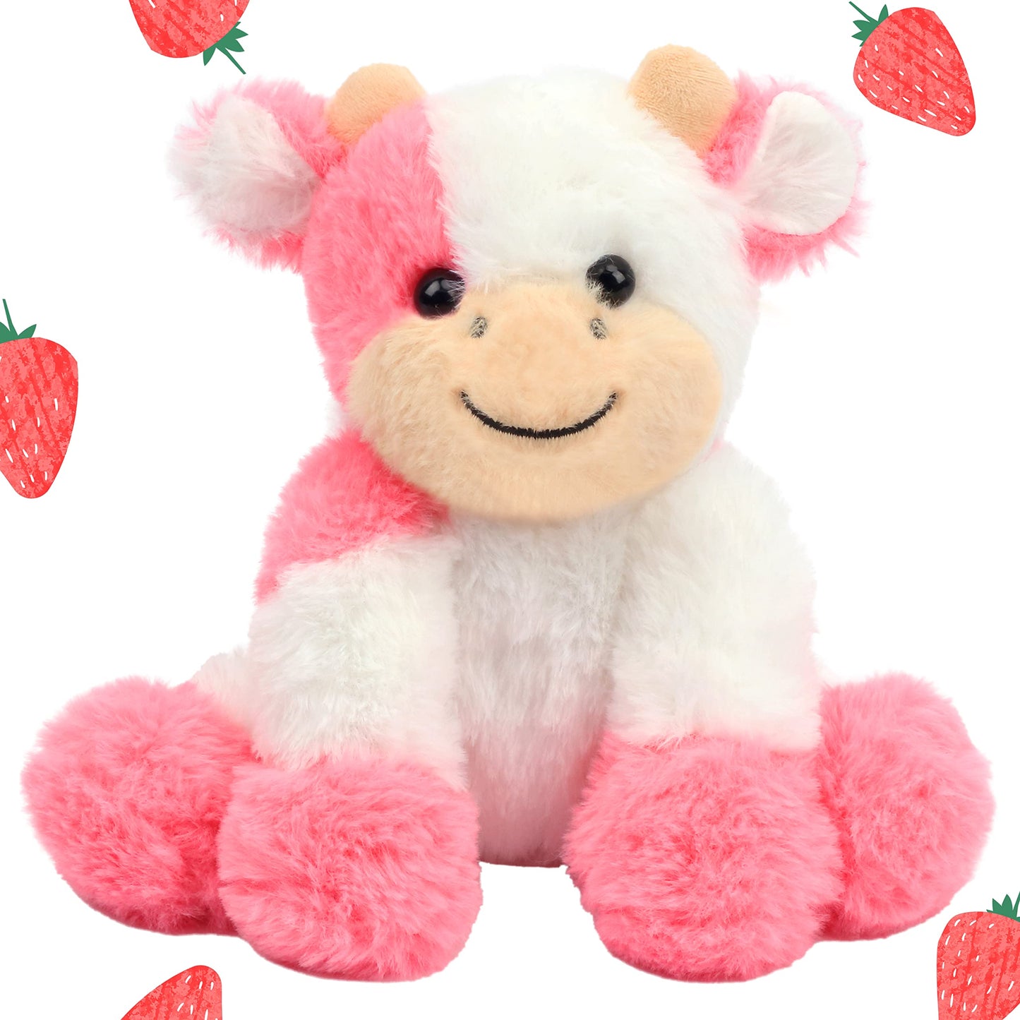 Hopearl Niedliches Plüschkuh-Spielzeug, Schlenker, Milchrinder, weiches Stofftier, niedliches Geburtstag, für Jungen, Mädchen, Kinder, Kleinkinder, 22,9 cm