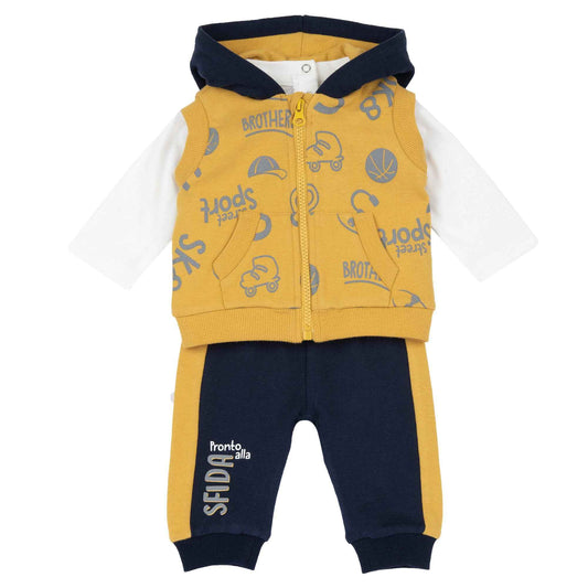 Chicco Boys' Jogging Suit Set, Lined Modern