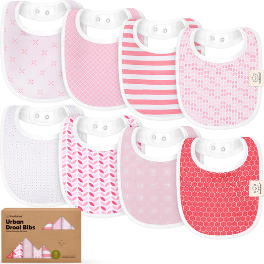 Baby Bibs for Boys & Girls - 8-Pack Organic Cotton Teething Bibs - Baby Bibs for Girls & Boys - Large Bibs for Infants, Toddlers (Wilderness)