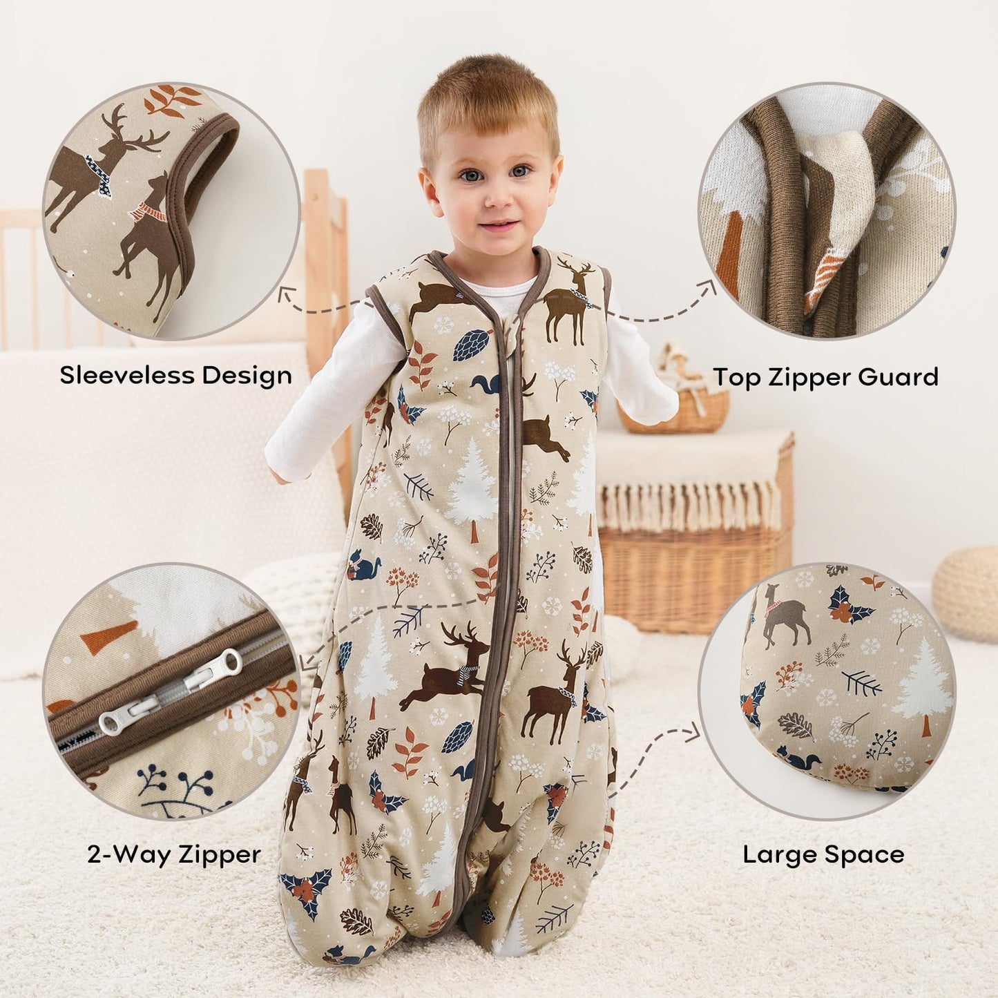 Looxii Baby Sleeping Bag Winter Cotton Winter Sleeping Bag 2.5 TOG Sleeping Bags Warm Baby Sleeping Bag Newborn for Autumn Winter Pink Rabbit 12-18 Months