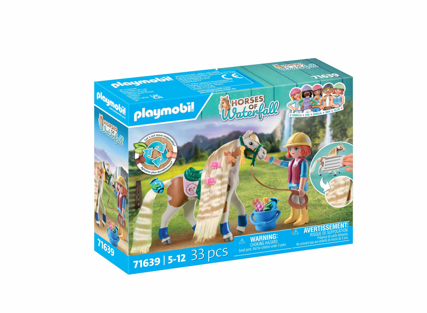 PLAYMOBIL Horses of Waterfall 71640 Kreativset mit Pferd und Stiften, inklusive Einer Figur, einem Pferd und DREI Crayola Stiften, künstlerisches Spielzeug für Kinder ab 5 Jahren