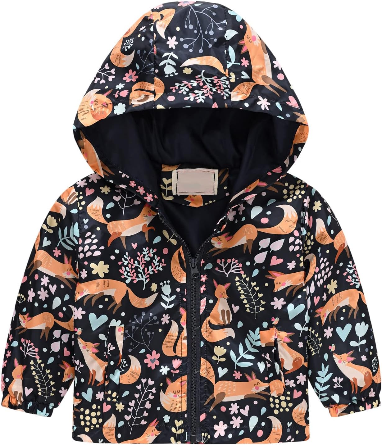 KQIVAM Children's Rain Jacket Transition Jacket Waterproof Outdoor Jacket Windproof with Hood Waterproof Jacket for Children Unisex Rainwear for Girls and Boys