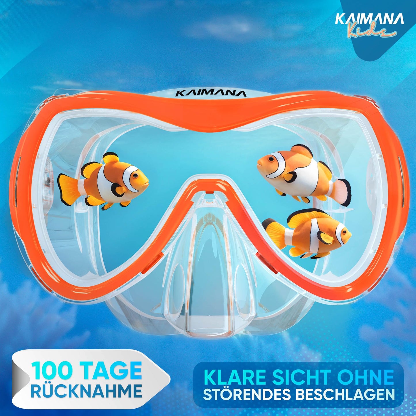 Das Neue KAIMANA® SeaExplorer Schnorchelset Kinder + Tragetasche, Taucherbrille mit Schnorchel, Taucherbrille Kinder, Alternative zur Schnorchelmaske Kinder, Taucherbrille mit Stoffband/Silikonband