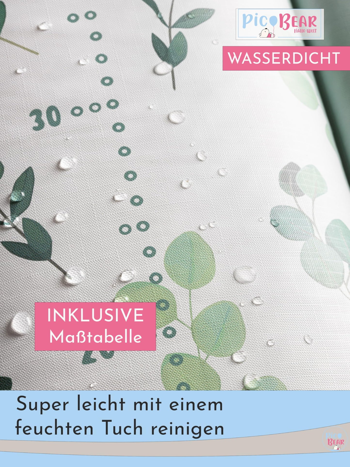 pic Bear Wickelauflage - hochwertige OEKO-TEX Wickeltischauflage - pflegeleichte Wickelunterlage - Auflage Wickelkommode - 85 x 72 cm - Sealife
