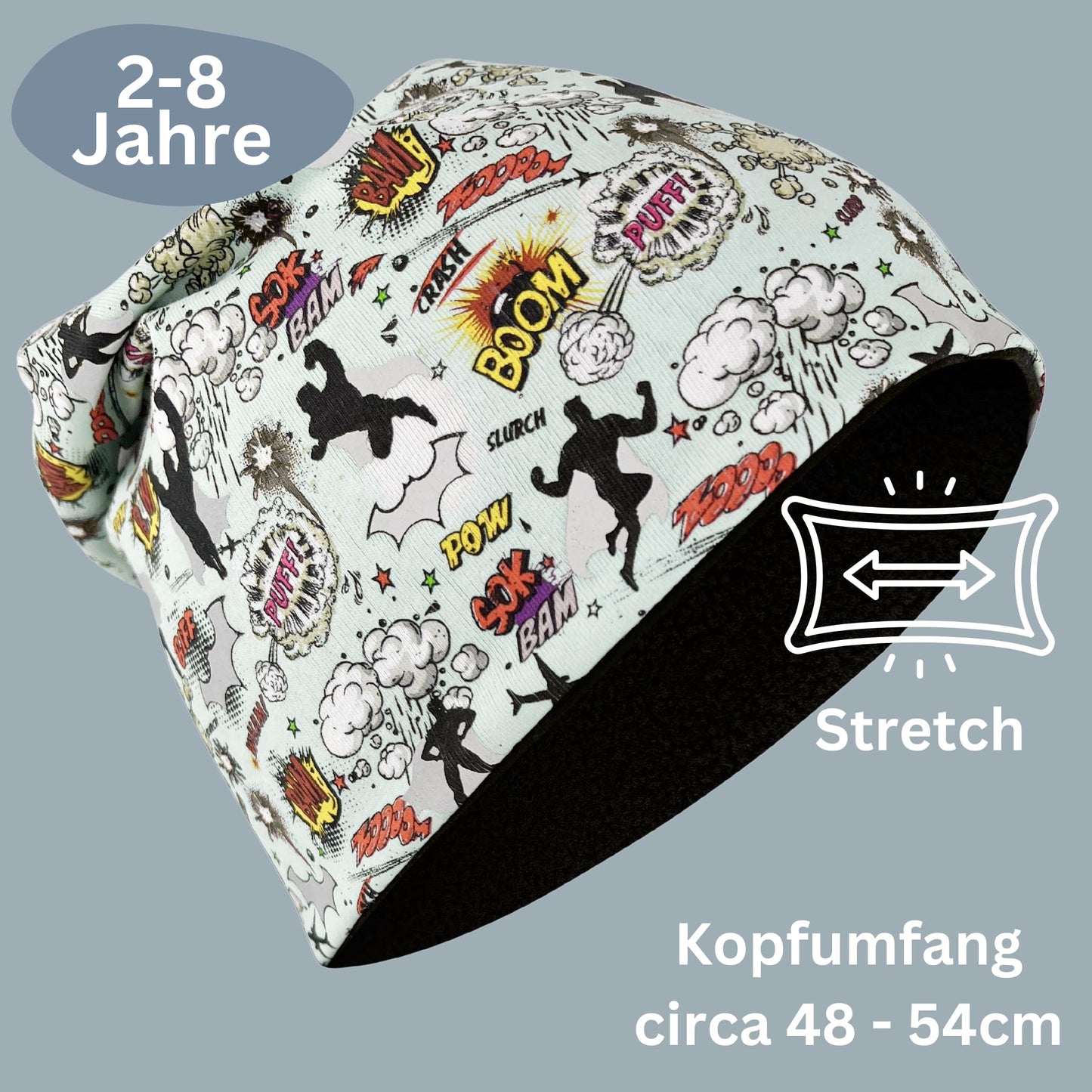 Heckbo 360° Reflector Children's Hat & Loop Scarf Set, Many Designs, 2–8 Years, 95% Cotton, Soft & Easy-Care Stretch Material, for Boys, Girls, Beanie for Spring, Summer, Autumn, Winter