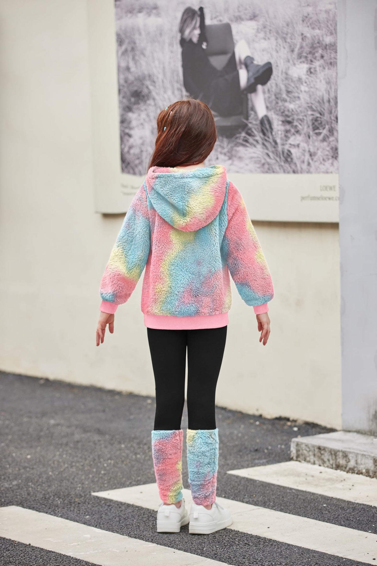 Arshiner Girls' Clothing Sets Winter Children's Hoodie with Leggings Set Warm Cuddly Padded Clothing Two Piece Outfits for Girls 5-14 Years