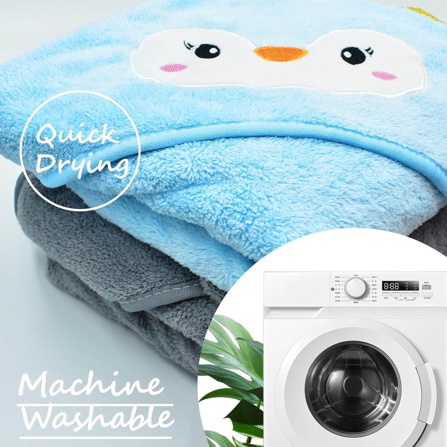 FZSECRIU Pack of 2 80 x 80 cm Hooded Towel Baby, Baby Towel with Hood, Baby Bath Towel, Children's Towel with Hood, Baby Towel Hood, Wash Cloth Baby, Baby Wash Cloth, Baby Gift Boy, Baby Things