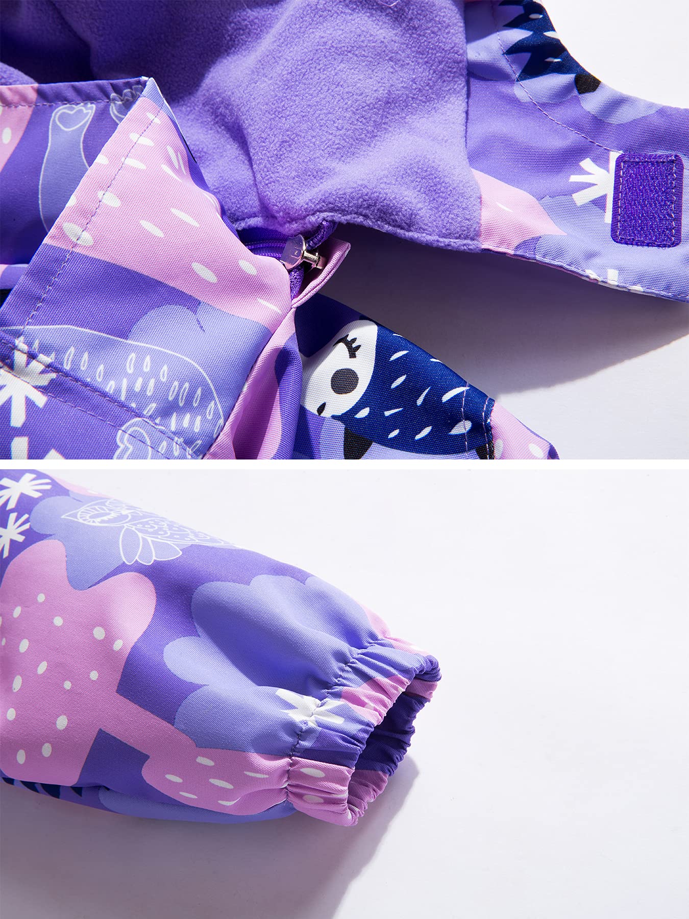 NATUST Mädchen Gefütterte Regenjacke Kinder Winddicht Übergangsjacke mit Abtrennbare Kapuze