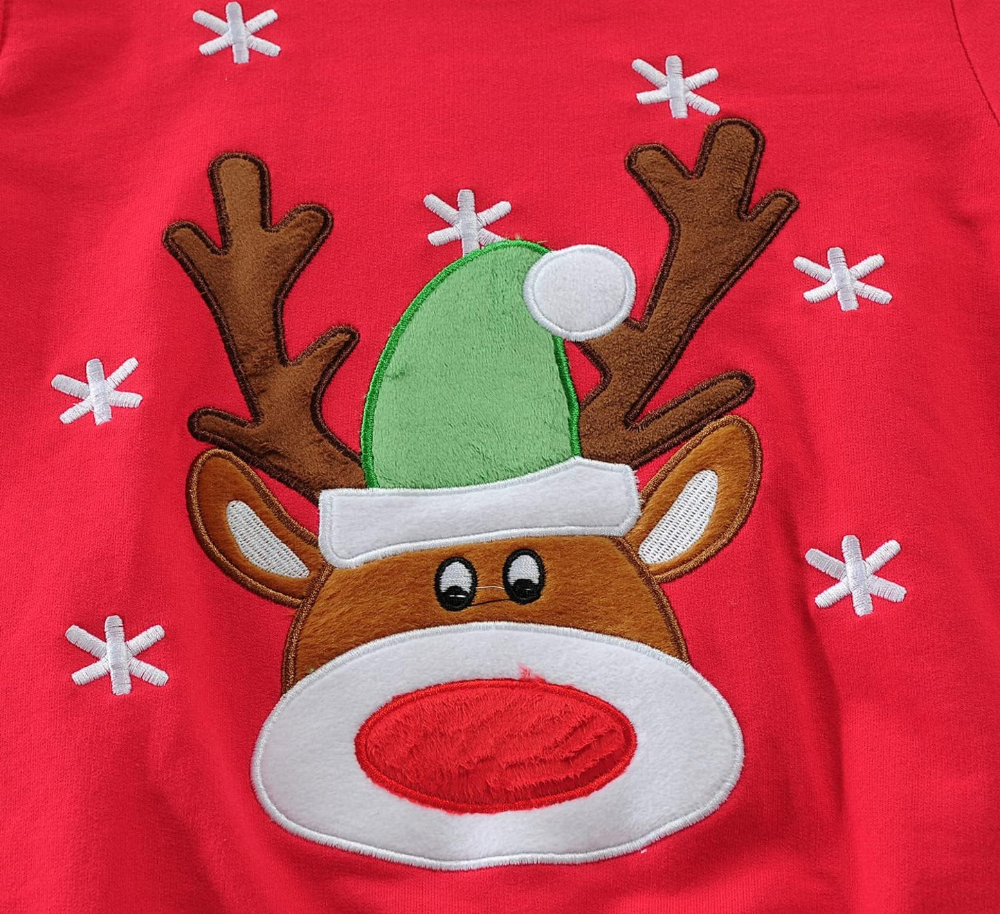 EULLA Kinder Mädchen Jungen Weihnacht Pullover Sweatshirt Weihnachtsoutfit Weihnachtspuli Christmas Xmas Rentier Weihnachtsmann Weihnachtskleidung 92 98 104 110 116 122