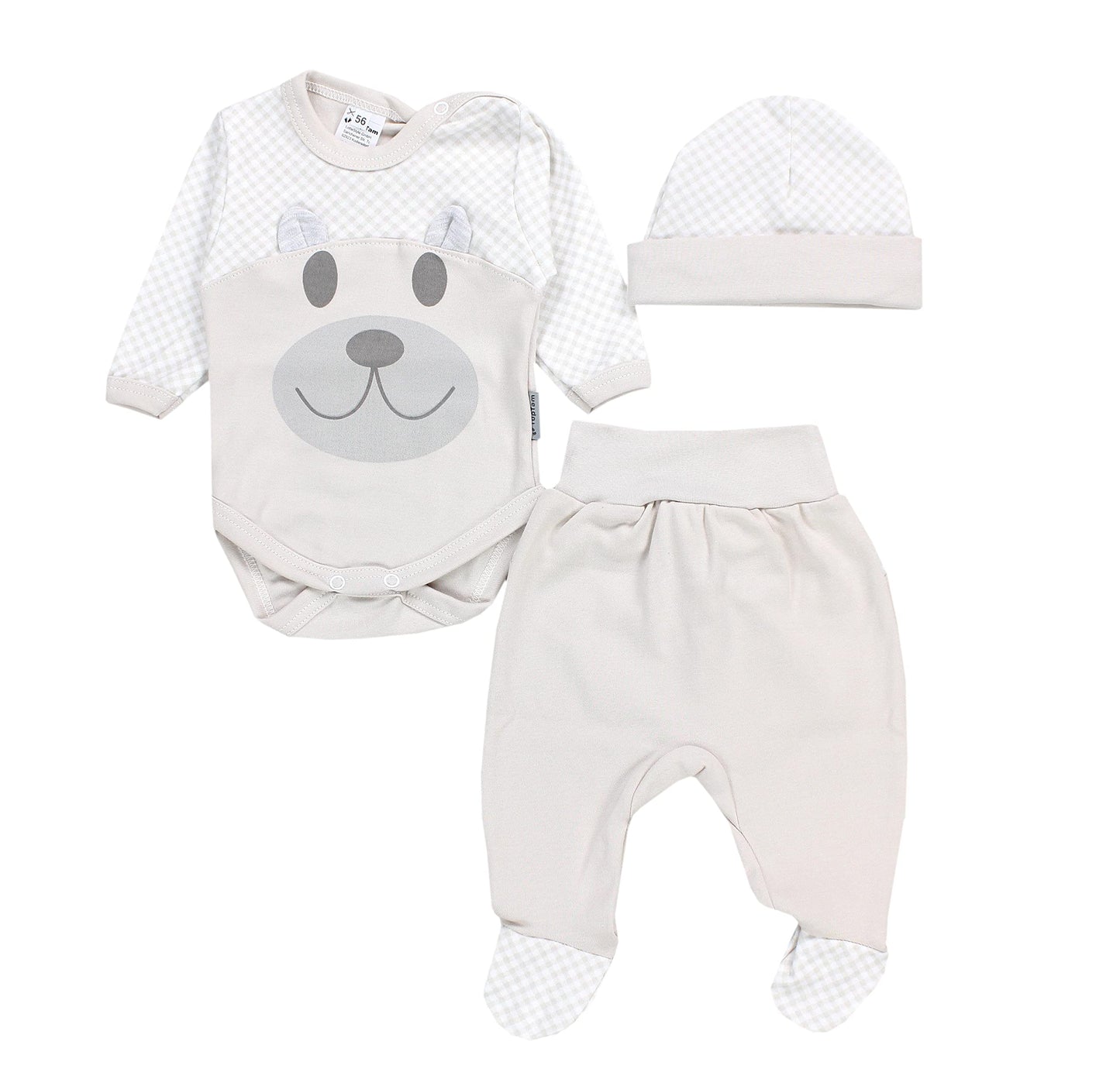 TupTam Baby Clothes Set Body Romper Hat Teddy Bear