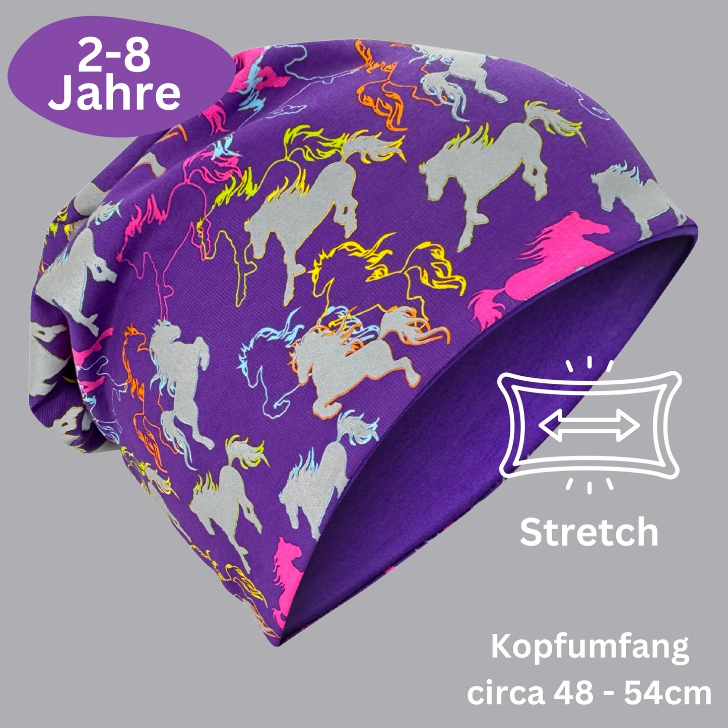 Heckbo 360° Reflector Children's Hat & Loop Scarf Set, Many Designs, 2–8 Years, 95% Cotton, Soft & Easy-Care Stretch Material, for Boys, Girls, Beanie for Spring, Summer, Autumn, Winter