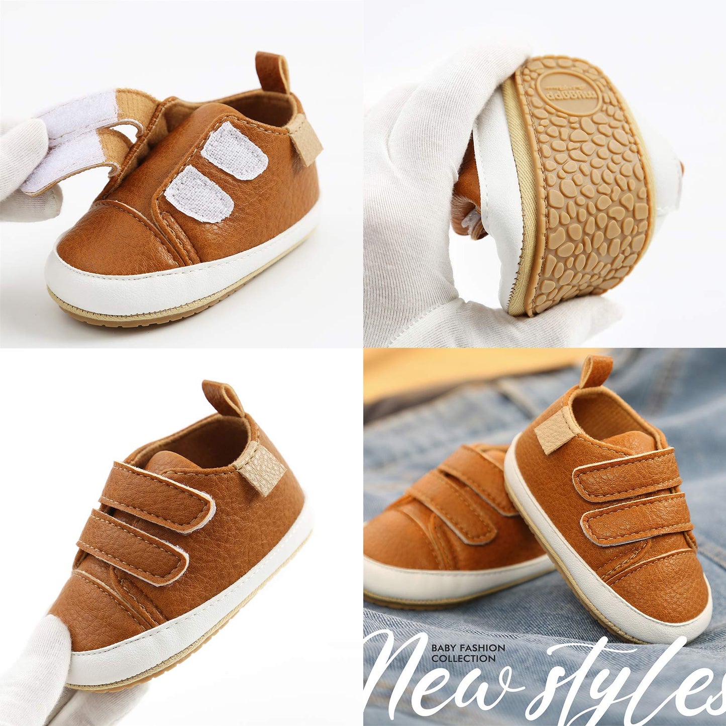 RVROVIC Babyschuhe Anti-Rutsch Oxford Loafer Flats für Jungen und Mädchen aus PU Leder mit weicher Sohle