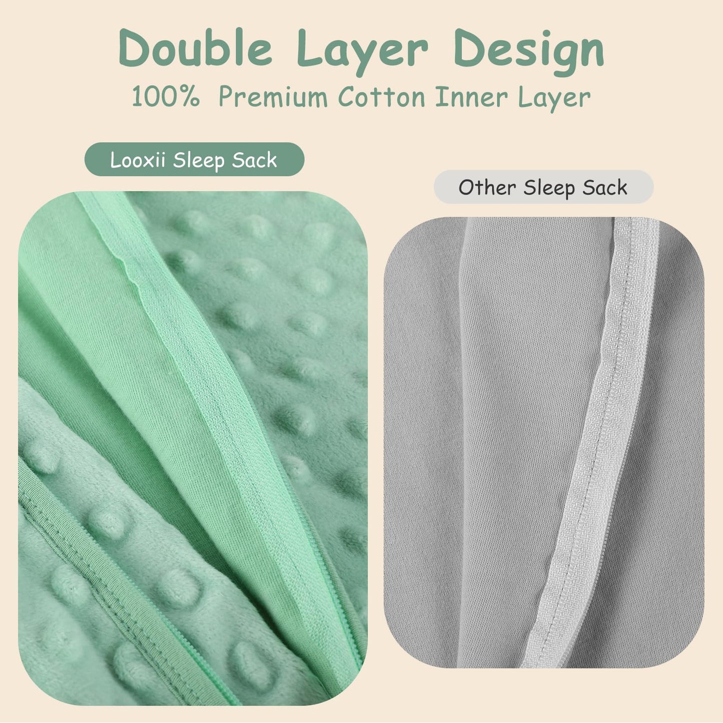 Looxii Baby Sleeping Bag Winter Cotton Winter Sleeping Bag 2.5 TOG Sleeping Bags Warm Baby Sleeping Bag Newborn for Autumn Winter Pink Rabbit 12-18 Months