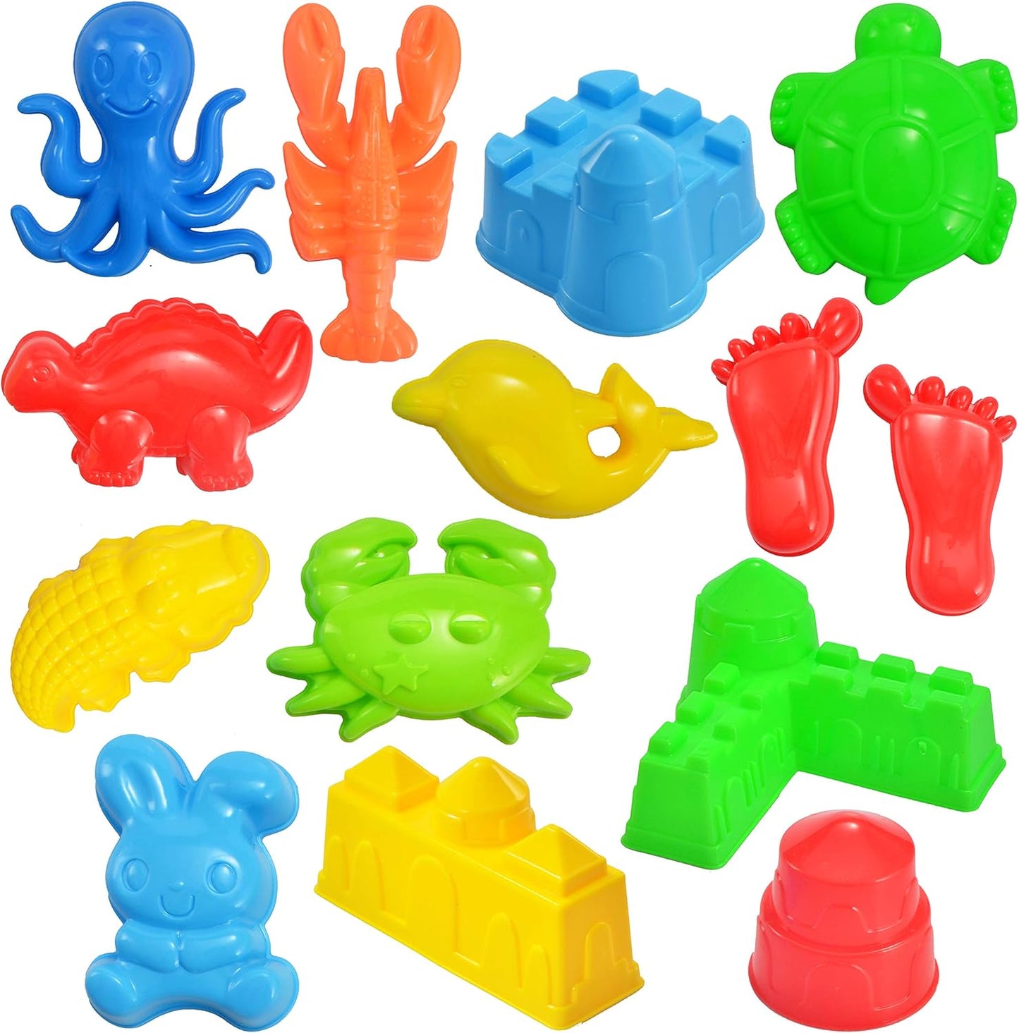 JOYIN 24 Piece Sandpit Toy Set, Beach Toy, Children's Sand Shapes, Mesh Bag, Beach, Sand Toy for Boys Girls Children Sand Toy from 3 4 5 Years