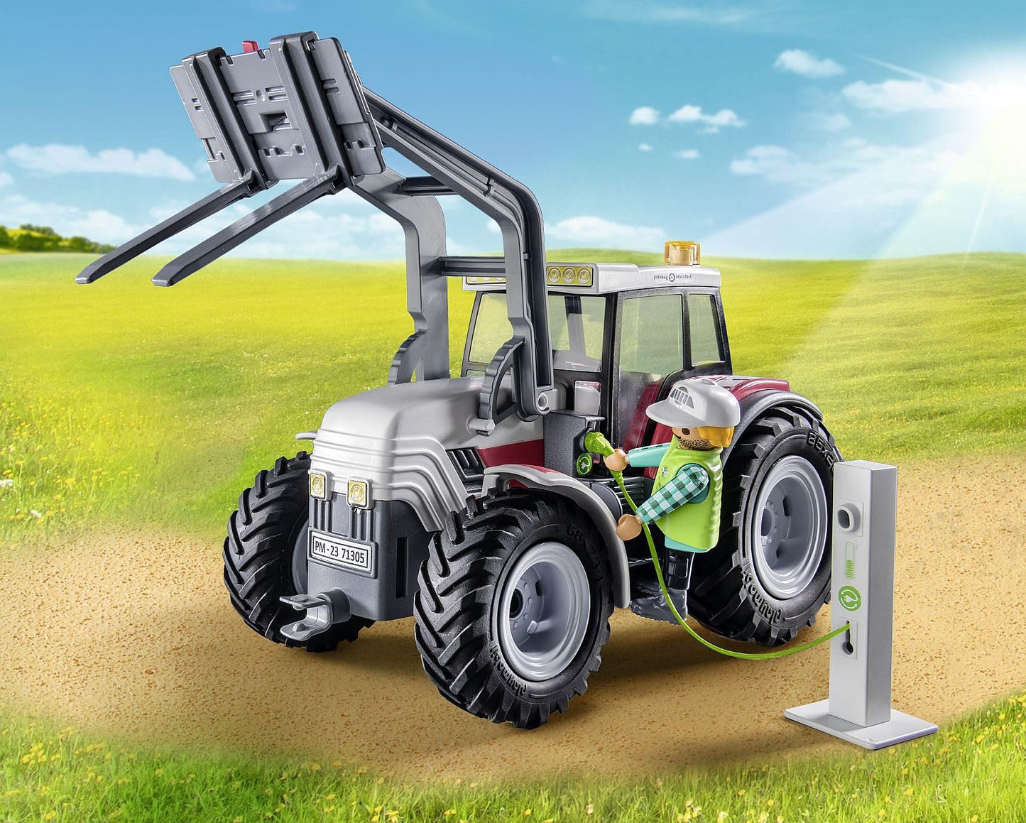 PLAYMOBIL Country 71442 Traktor mit Anhänger und Wassertank, frische Ernte auf dem Bauernhof, spielerisches Lernen über die Umwelt, nachhaltiges Spielzeug für Kinder ab 4 Jahren