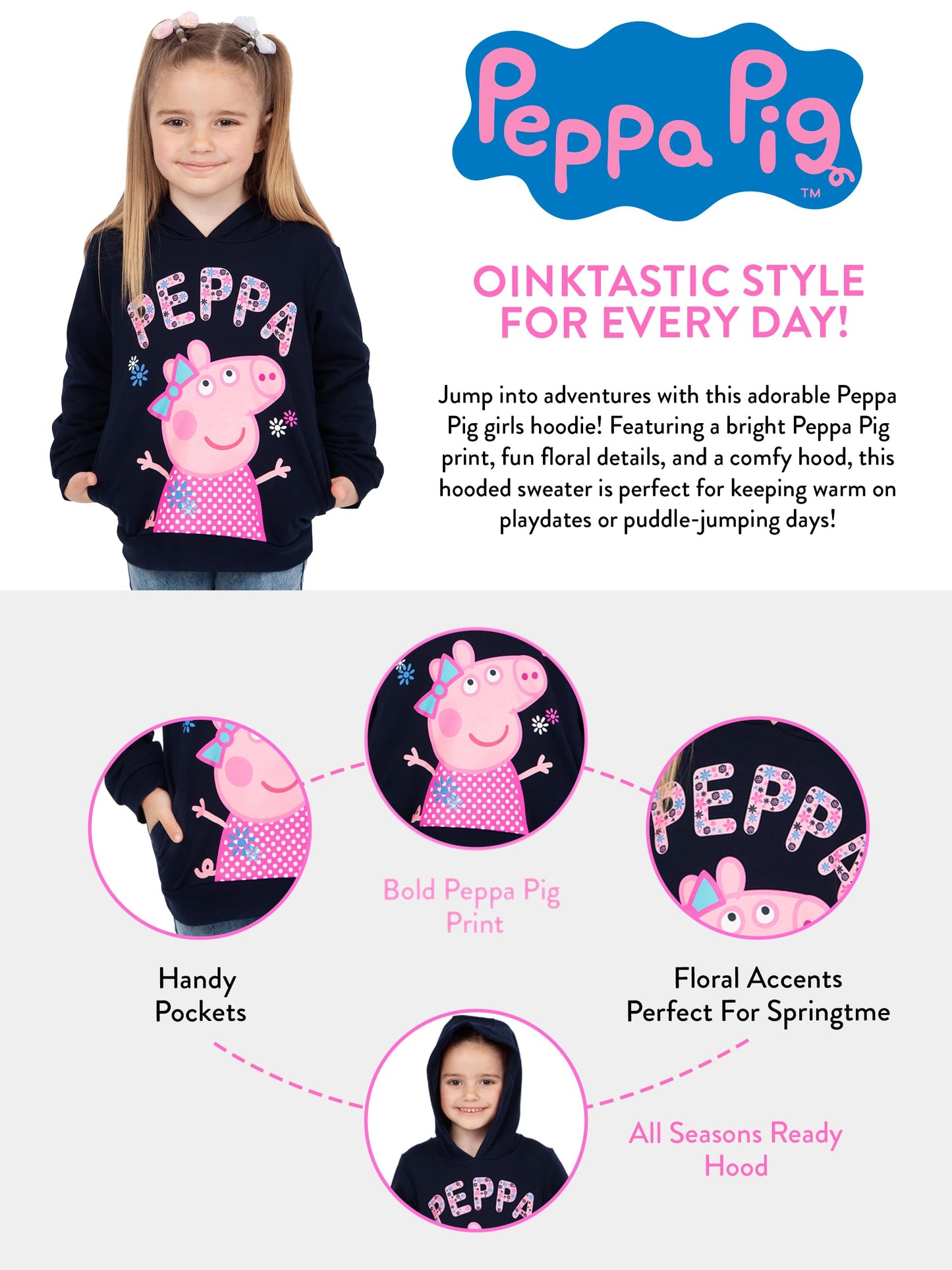 Peppa Pig Girls' Peppa Pig Sweatshirt