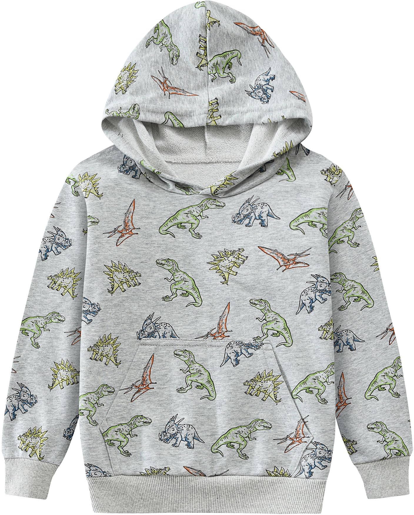 CM-Kid Hoodie Jungen Kapuzenpullover Langarm Bunt Kinder Sweatshirts Traktor Truck Dinosaurier Tops 1-7 Jahre Gr.92-134