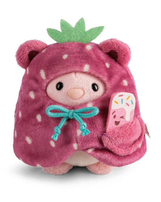 NICI Kuscheltier Küken Tschieps 8cm mit Chilisoße & Hähnchenkeulekostüm in Geschenkbox - gelb - Stofftier aus weichem Plüsch, Plüschtier zum Kuscheln und Spielen, für Kinder & Erwachsene - 61653