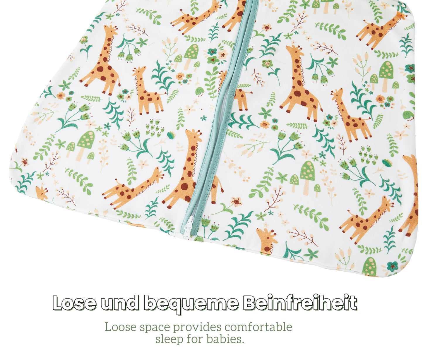 Chilsuessy Children's Sleeping Bag 1.5 Tog Pack of 2 Baby Sleeping Bag Made of 100% Cotton, Baby All-Year Sleeping Bag Pyjamas for Boys and Girls, 1.5 Tog/Elephant Lion + Green, 110 cm / Baby Height