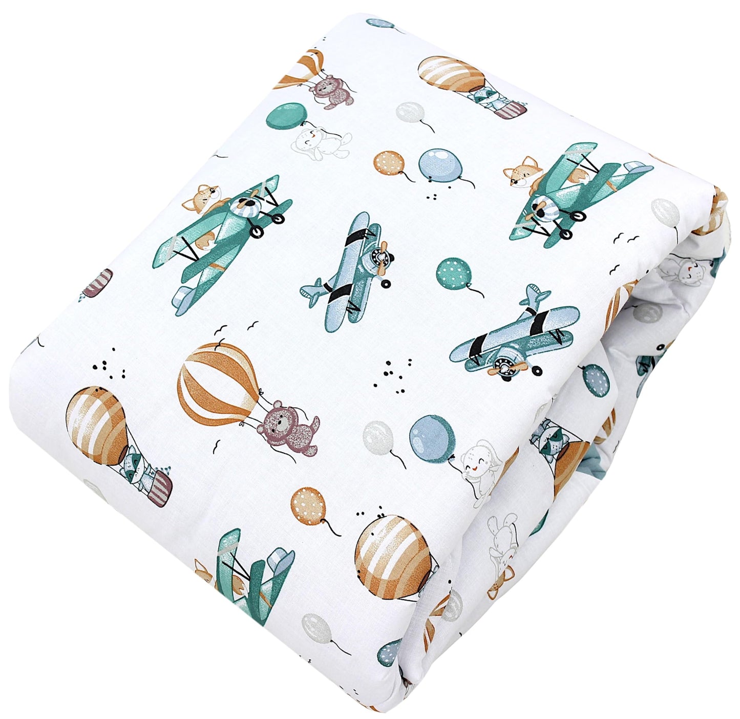 TupTam Krabbeldecke für Baby 120x120 cm - Gepolsterte Spieldecke Baby Baumwolle, XXL, OEKO-TEX, Weich & Hautfreundlich, Farbe: Wald/Beige - Meloni2