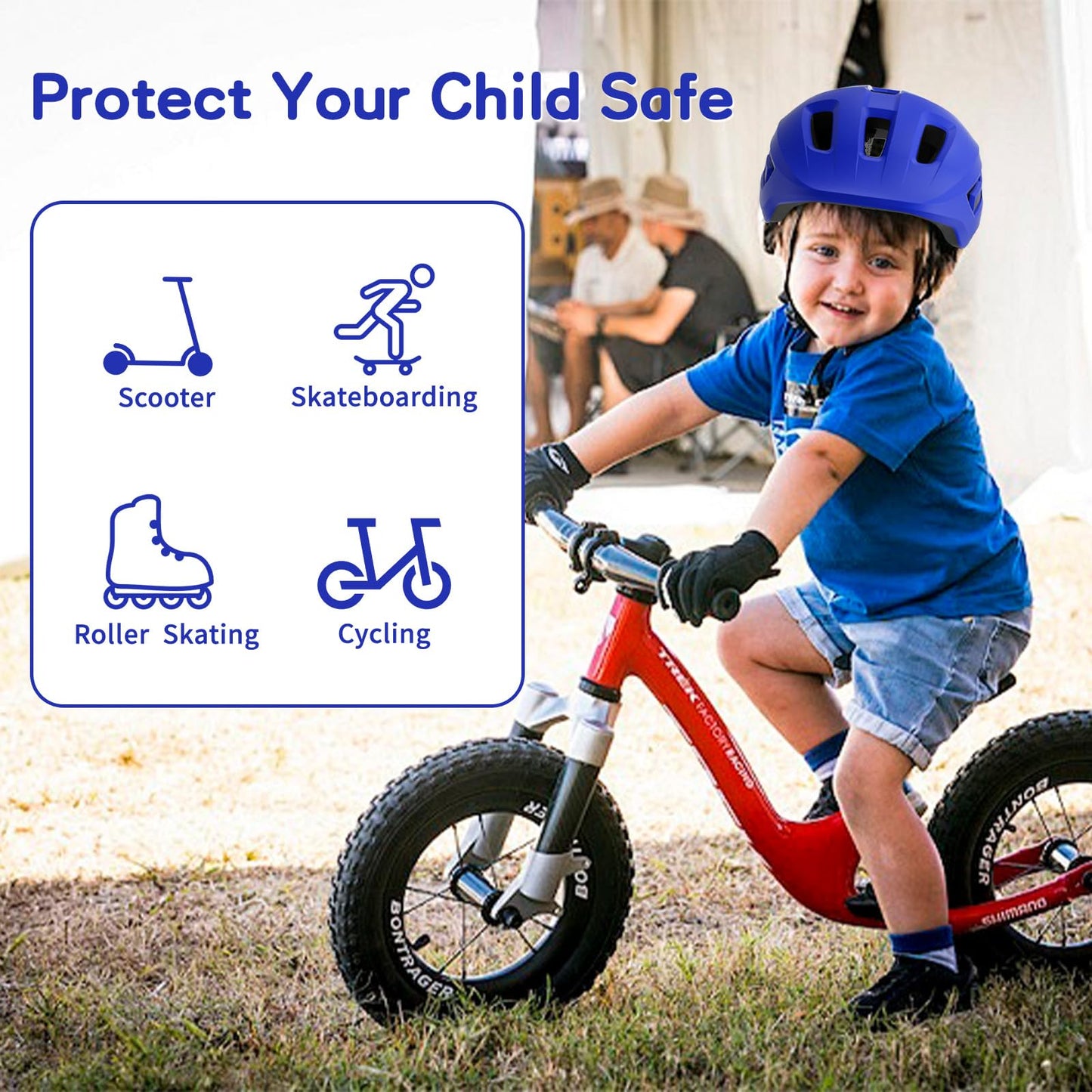 FAYDUDU Toddler Helmet Children's Bicycle Helmet Baby Multi-Sport Adjustable Helmet Sports Helmet Cycling Bicycle Scooter Skateboard Helmet Lightweight for Children Boys Girls from 2-8 Years Old