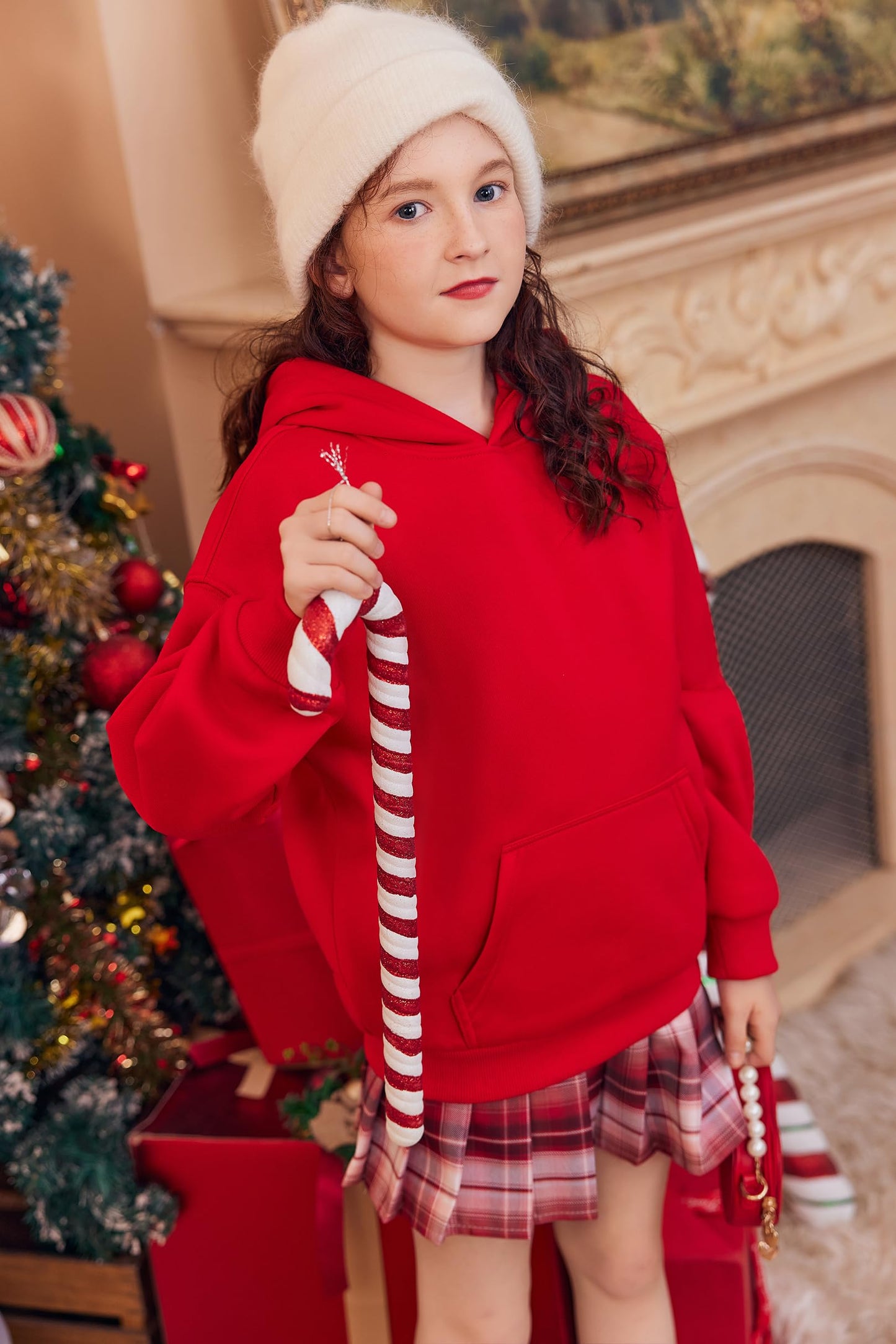Arshiner Girls' Warm Fleece Children's Hoodie Winter Pullover with Pocket Sweatshirt for Girls 6-16 Years