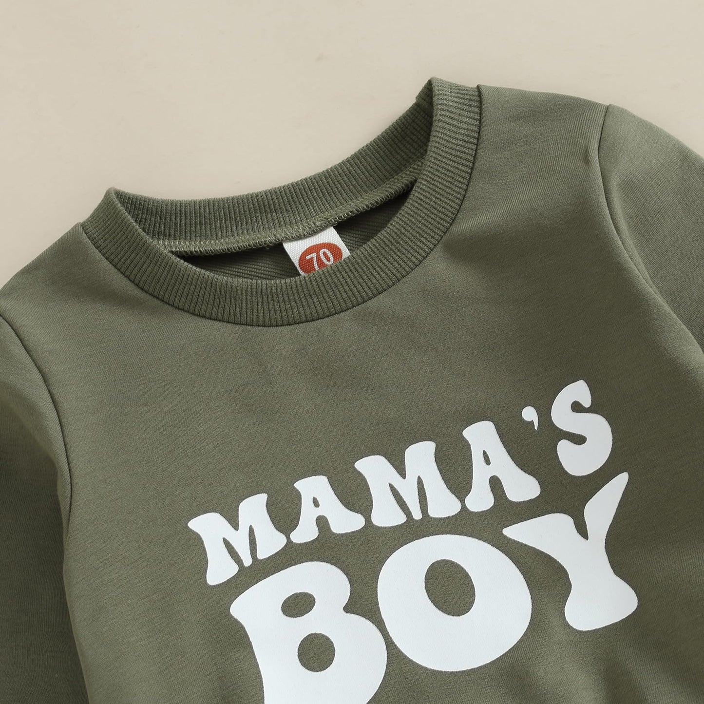 Geagodelia Baby Boys Clothing Outfit Baby Clothing Set Long Sleeve Sweatshirt + Trousers Newborn Soft Baby Set Mama's Boy 2-Piece