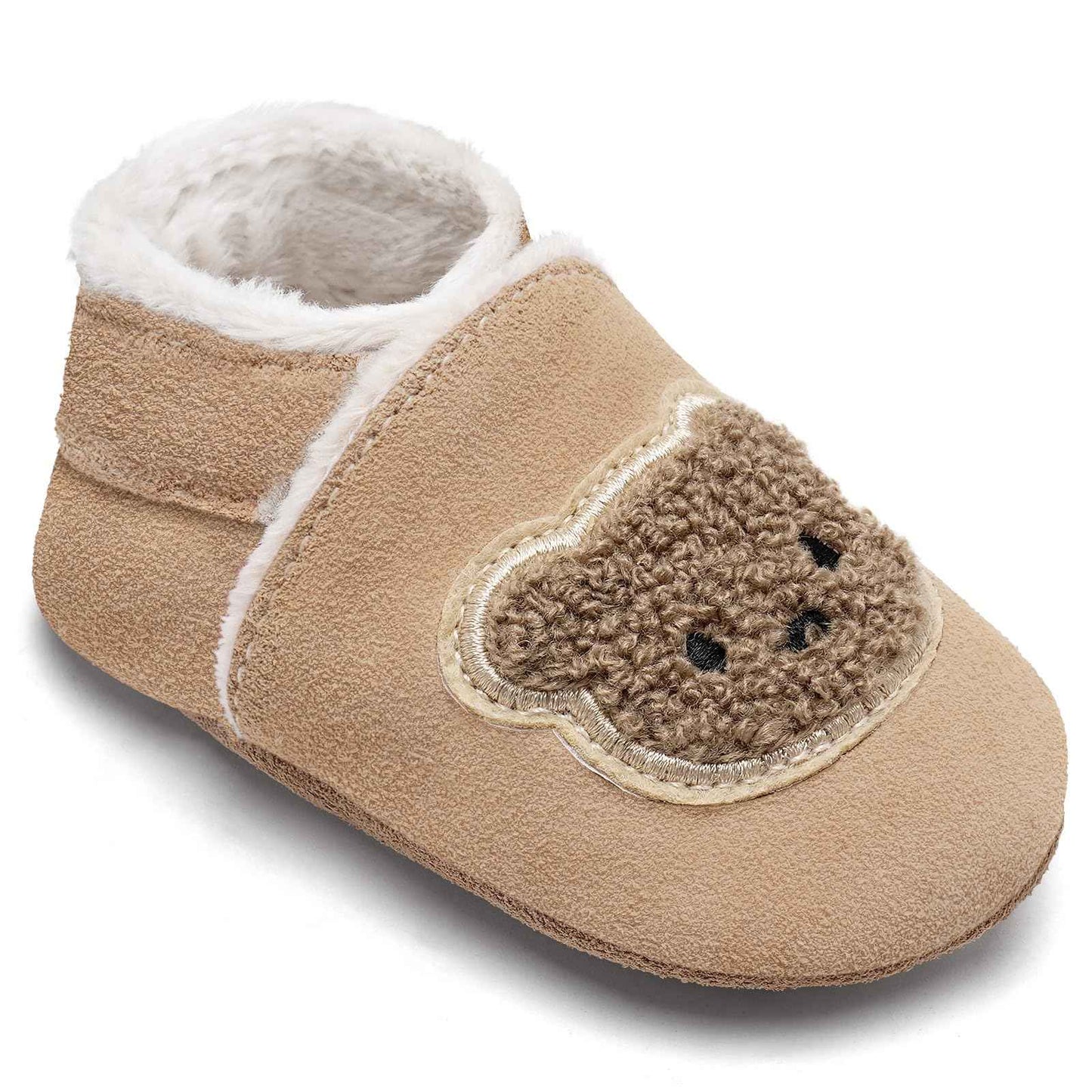 IceUnicorn Baby's Crawling Shoes, Winter First Walking Shoes, Baby Lined Leather Shoes, Soft Leather, Suede Soles, Leather Slippers