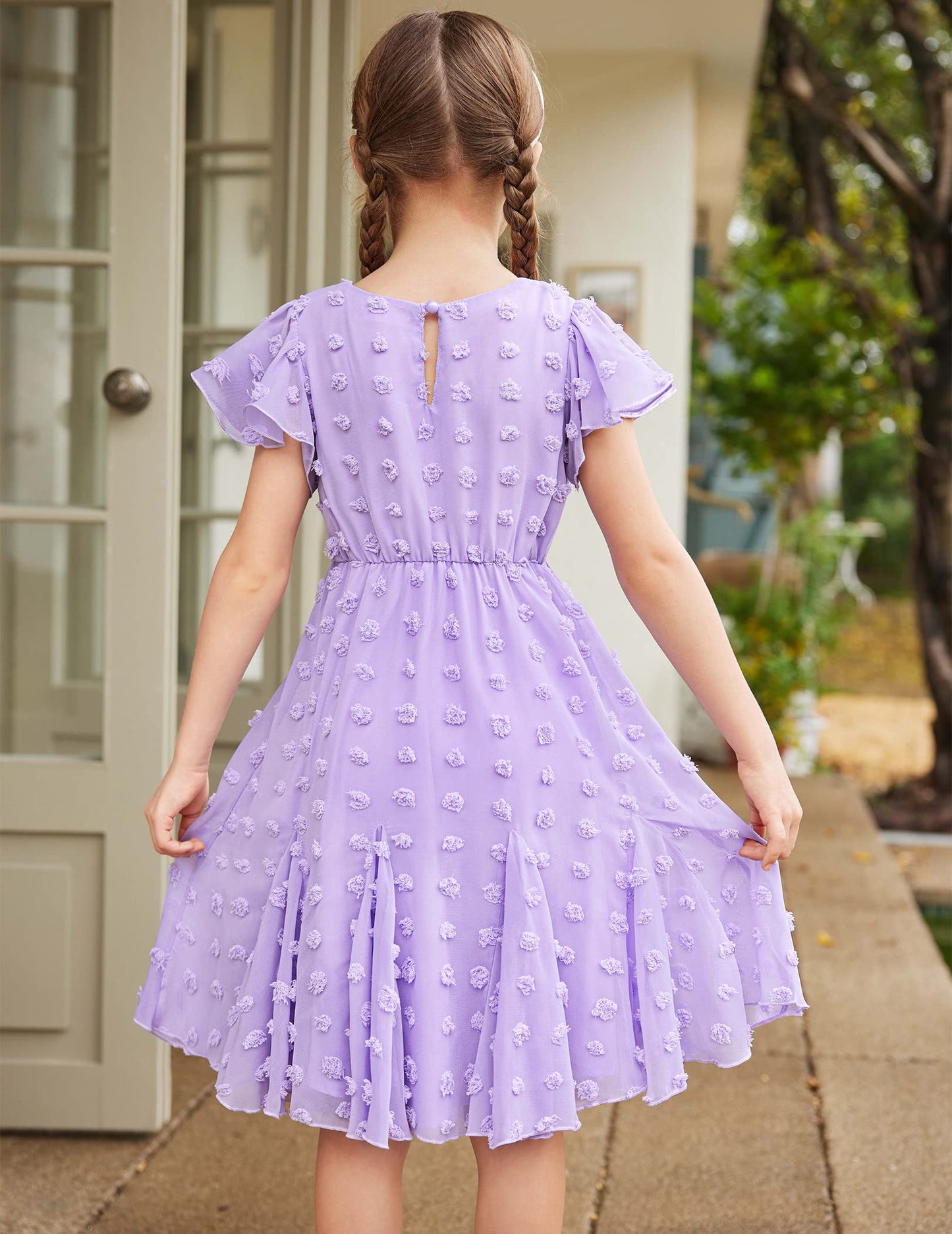 Flypigs Kleid Mädchen Festlich Hochzeit Party Kurzarm Sommer Freizeitkleid Prinzessin Chiffon Kleider Kinder Teenager Kleidung 3-12 Jahre