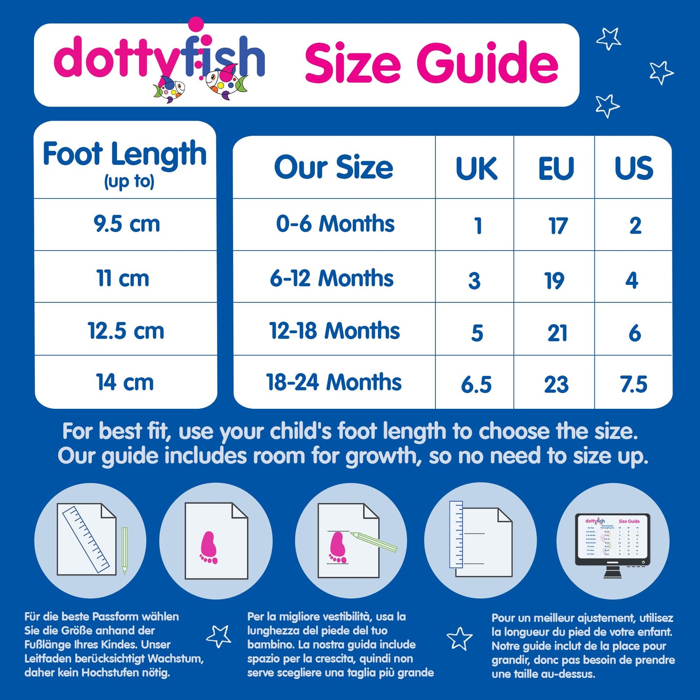 Dotty Fish Baby Winter Boots - Warm Non-Slip Cotton Crawling Shoes with Suede Sole - 0-24 Months